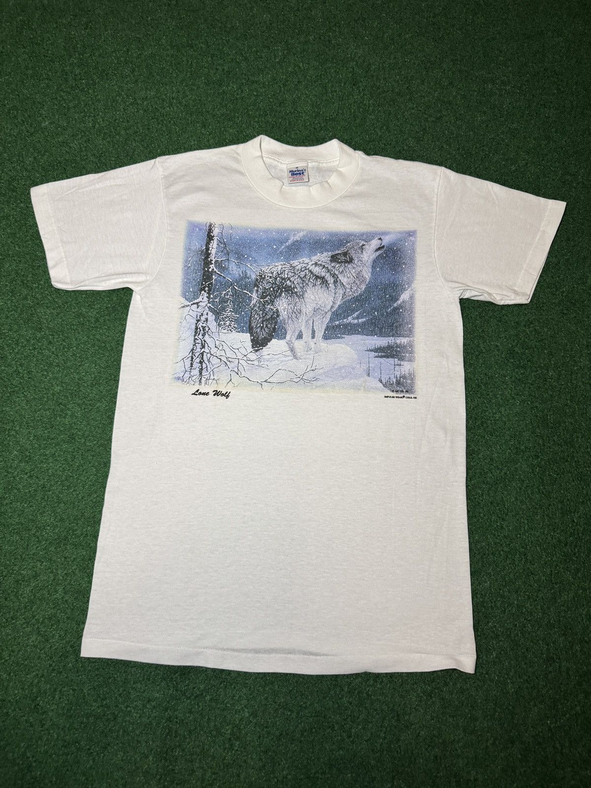 Other Vintage 90s Lone Wolf Winter Snow Tall Animal Print T Shirt Size US M / EU 48-50 / 2 - 1 Thumbnail