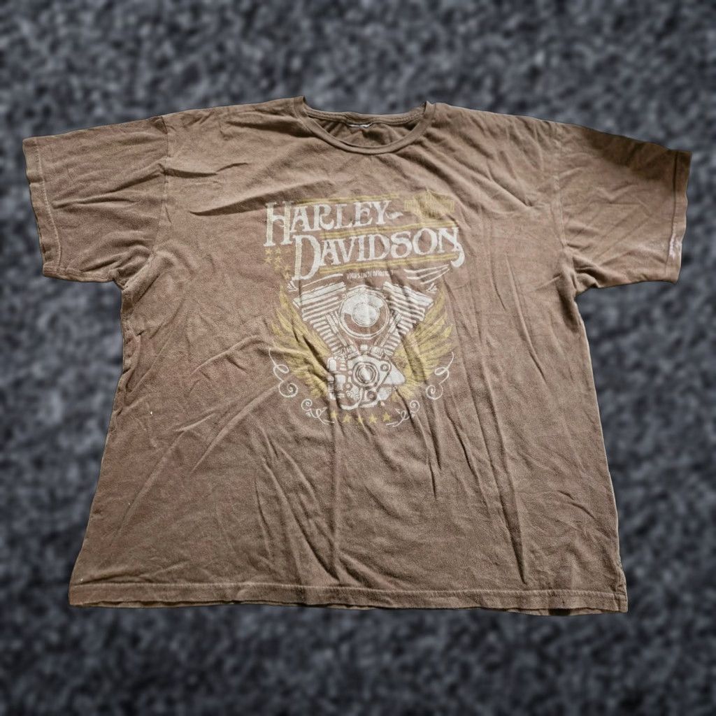 Harley Davidson VINTAGE Harley-Davidson Mt Vernon IL Double Sided T Shirt Brown Mens XL Size US XL / EU 56 / 4 - 1 Thumbnail