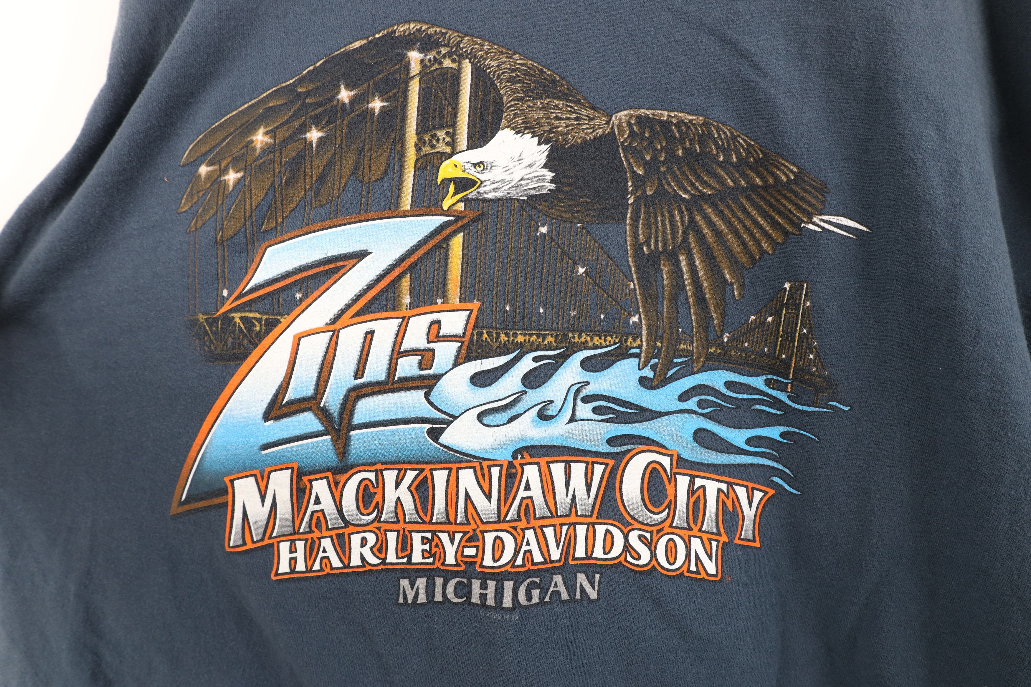 Harley Davidson Vintage Y2K Harley Davidson Eagle Fire Flames T-Shirt USA Size US XXL / EU 58 / 5 - 11 Thumbnail