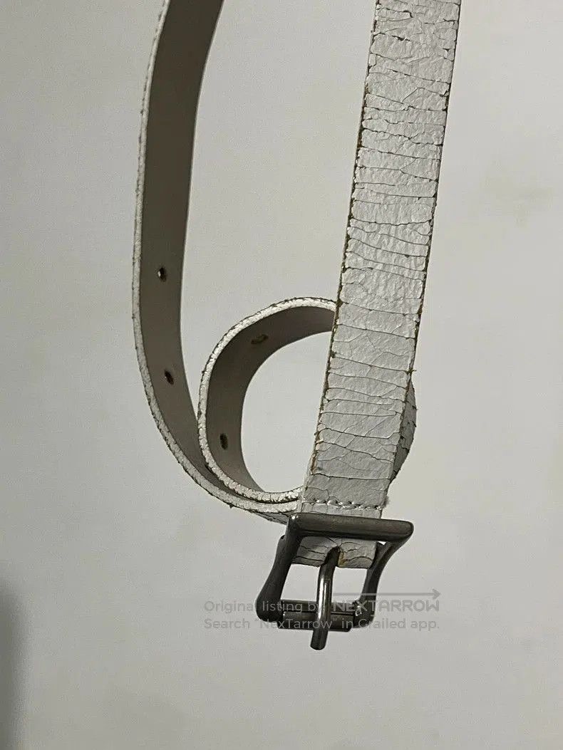Ann Demeulemeester Ann Demeulemeester Crackle white lacquered leather bracelet Size ONE SIZE - 4 Thumbnail