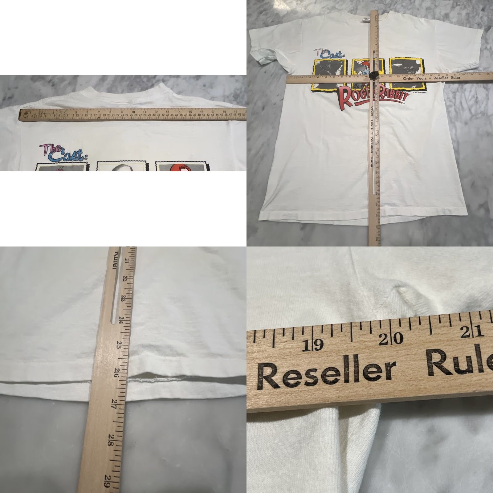 Vintage VINTAGE Who Framed Roger Rabbit The Cast Single Stitch Shirt Large Disney Puffy Paint Graphic Tee 1980s Cotton White Short Sleeve 100% Cotton Mens Size US L / EU 52-54 / 3 - 10 Thumbnail
