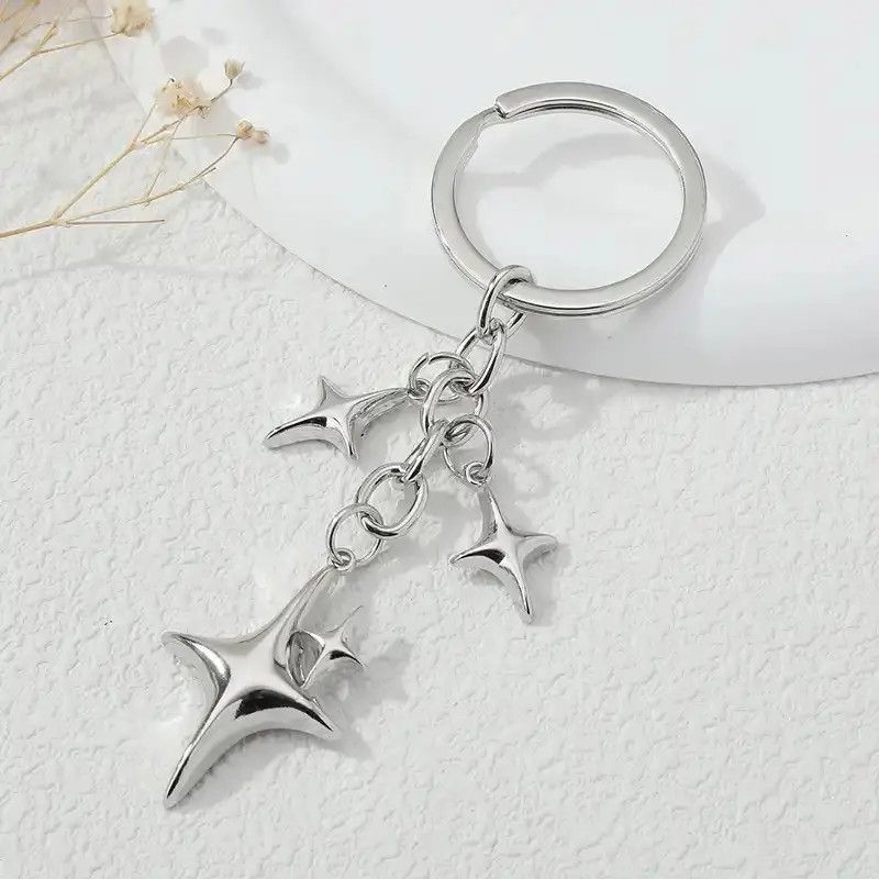 Jewelry 4 Point Star Keychain Size ONE SIZE - 3 Thumbnail