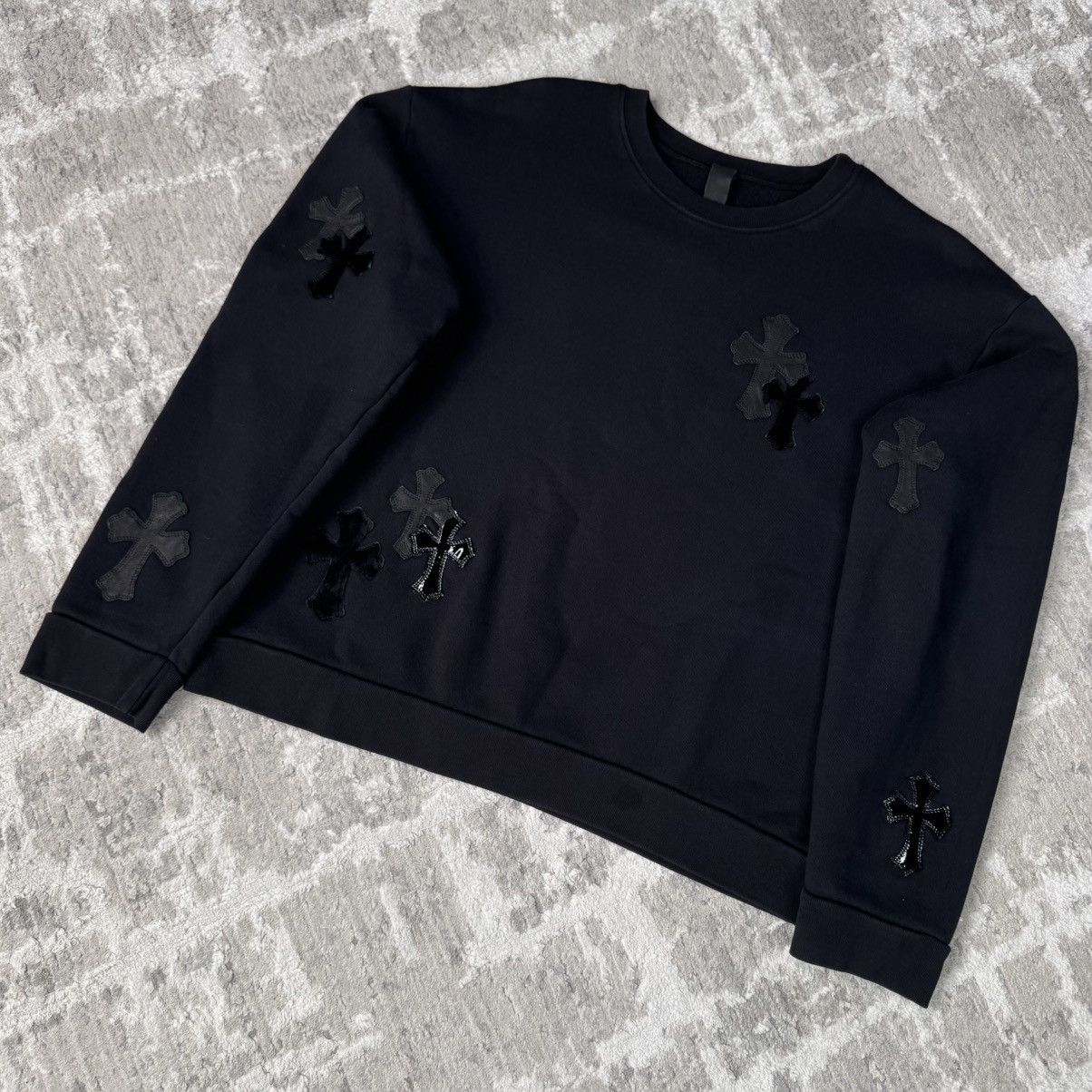 Chrome Hearts Leather multi patch cross pullover crewneck sweatshirt Size US M / EU 48-50 / 2 - 2 Thumbnail