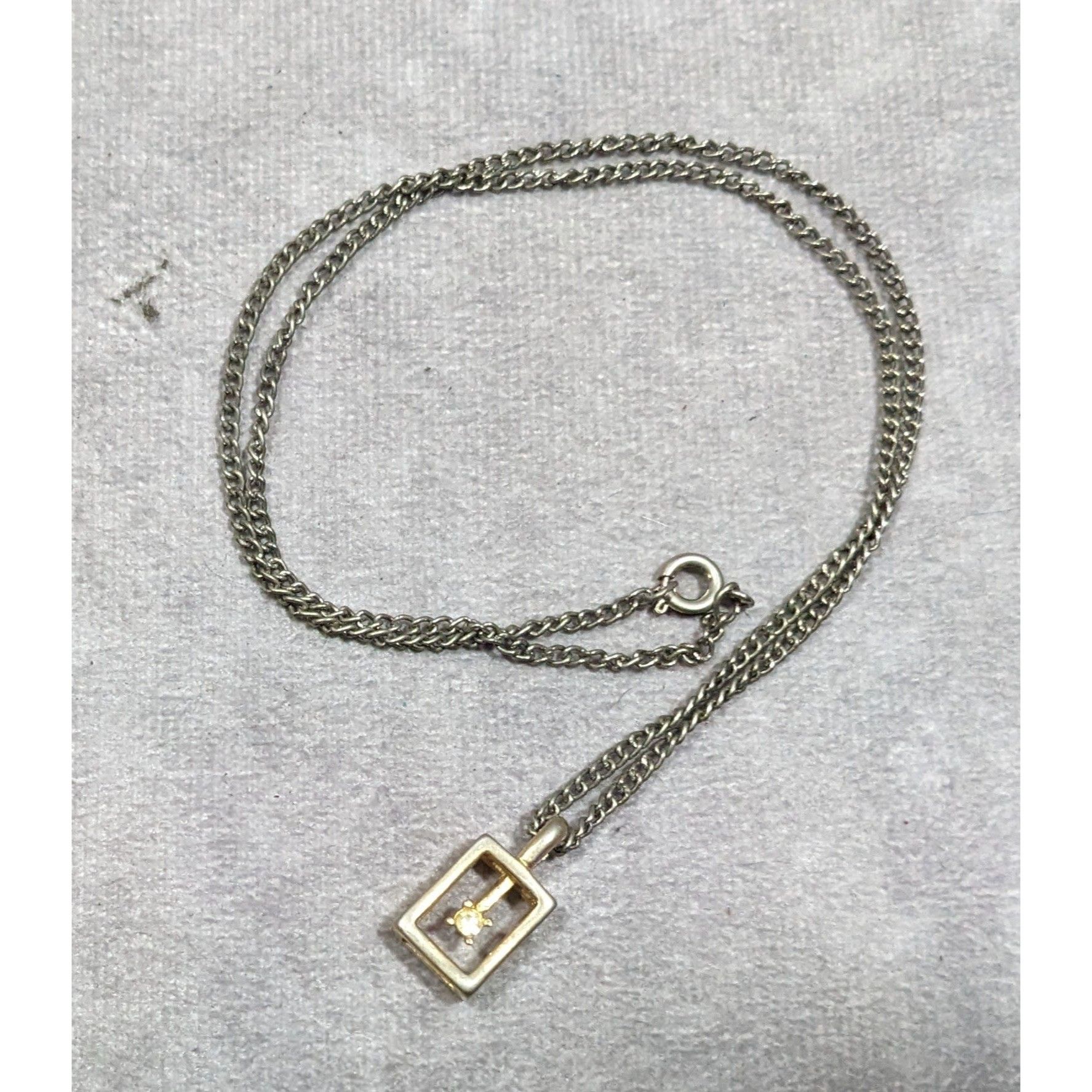 Other Vintage Gold Tone Caged Rhinestone Pendant Necklace Size ONE SIZE - 8 Thumbnail