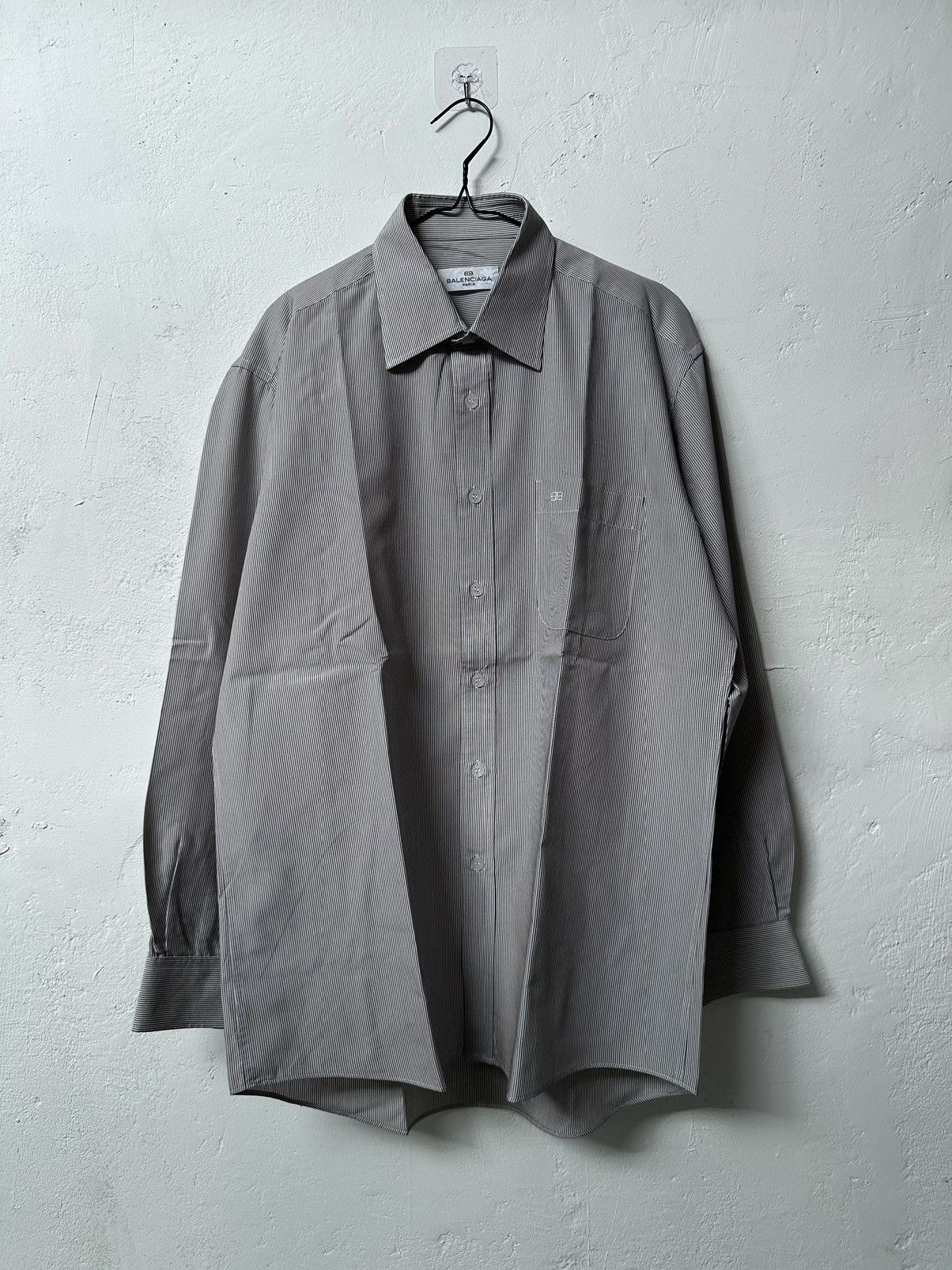 Balenciaga Vintage Balenciaga Striped Button Up Shirt Size US L / EU 52-54 / 3 - 1 Thumbnail