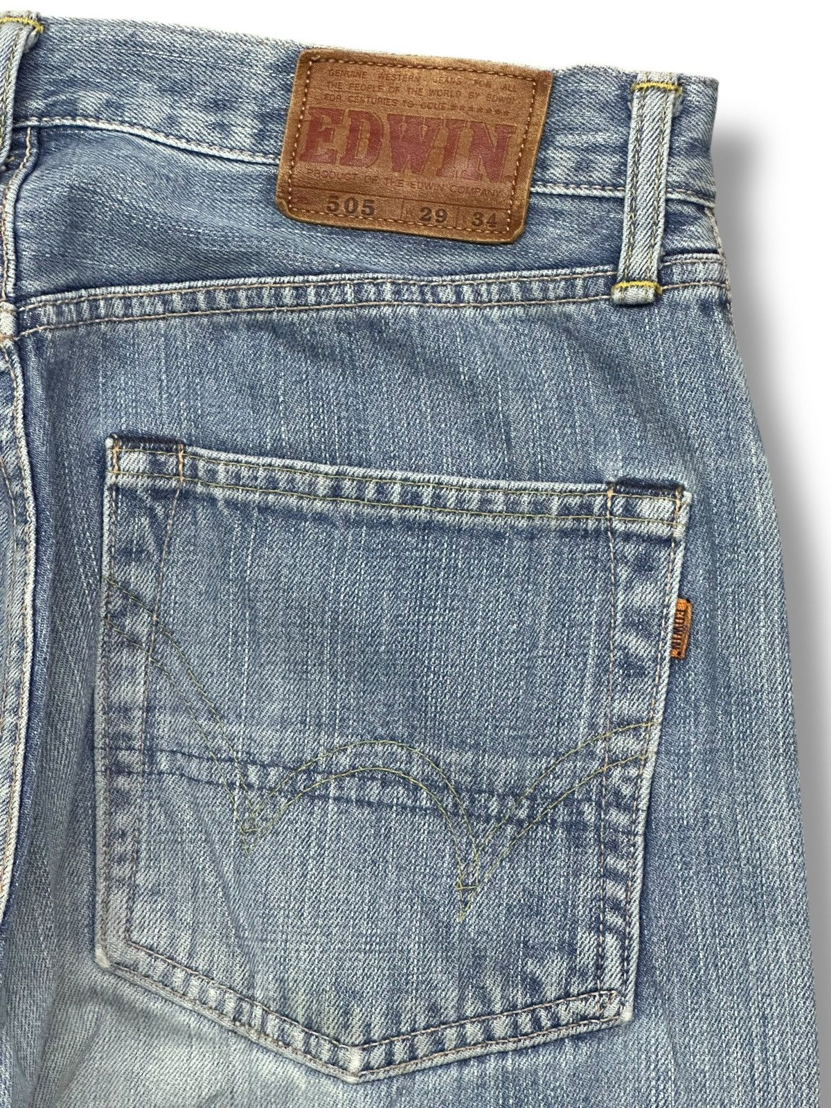Edwin Vintage Edwin 505 Selvedge Japan Denim Straight Leg Faded Size US 30 / EU 46 - 8 Thumbnail