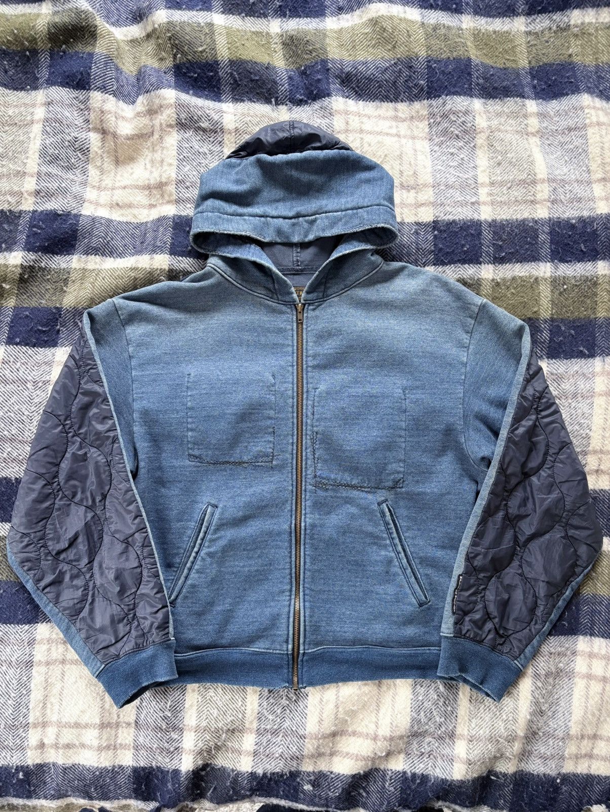 Kapital RARE Kapital Bivouac Zip Quilted Hoodie Size US L / EU 52-54 / 3 - 1 Thumbnail