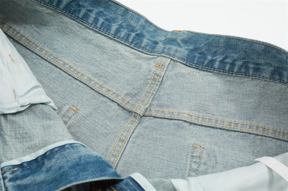 Japanese Brand × Jean American street washed men's trendy punk distressed jeans Size US 32 / EU 48 - 4 Thumbnail