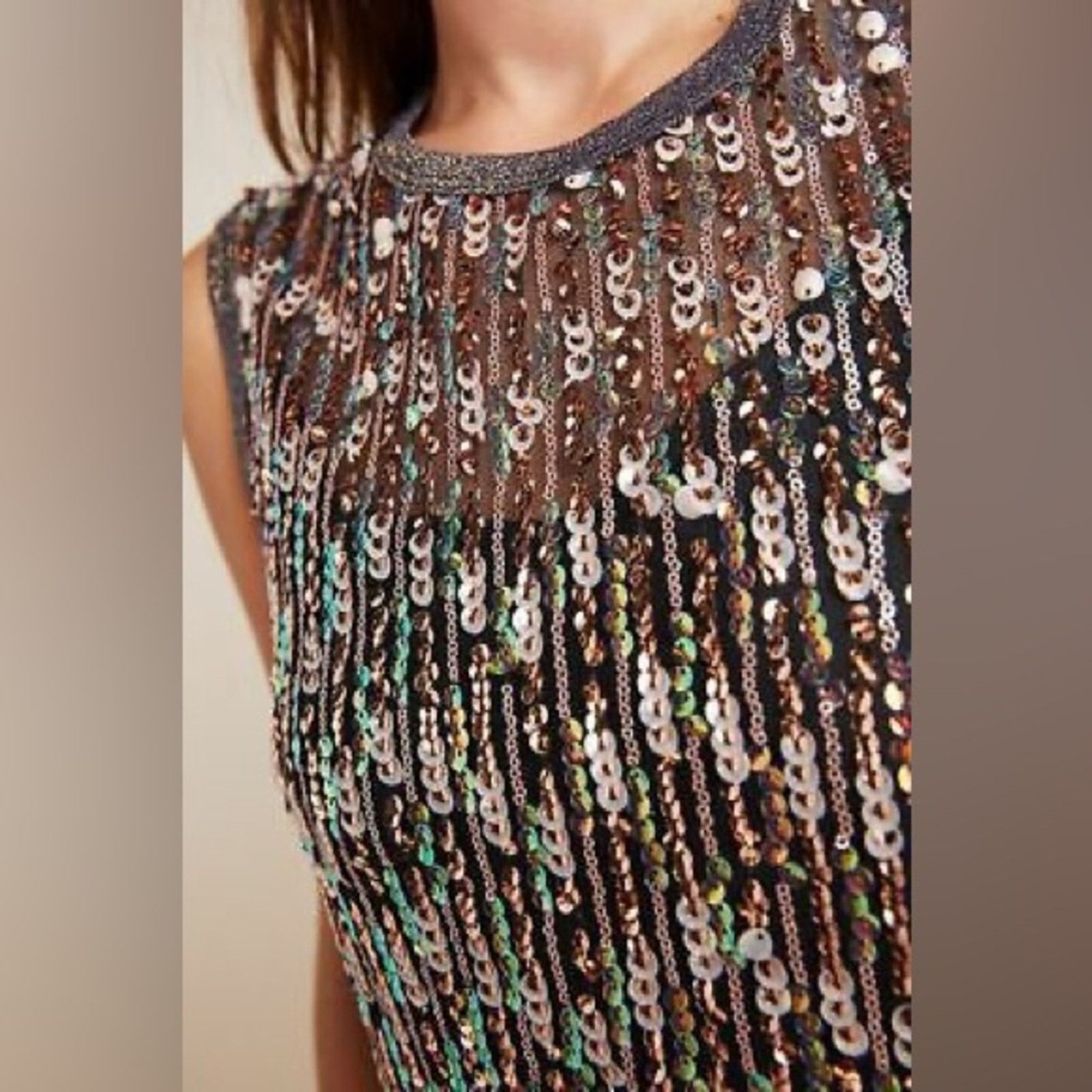 Anthropologie Anthropologie Corey Lynn Calter Sequined Swing Maxi Dress M Size M / US 6-8 / IT 42-44 - 9 Thumbnail