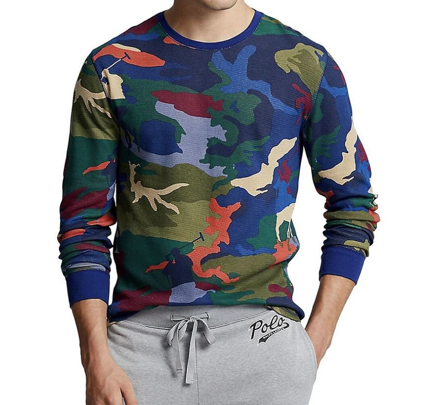 Polo Ralph Lauren Polo Ralph Lauren Camo Waffle Crewneck Sleep Shirt ( M ) Size US M / EU 48-50 / 2 - 1 Thumbnail