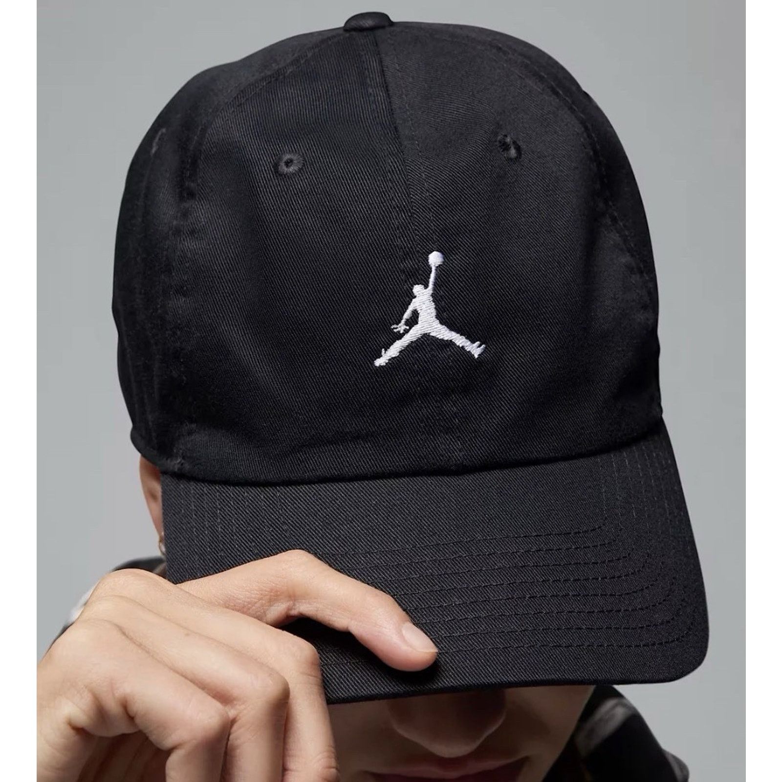 Nike Jordan Club Cap Black White Jumpman Adjustable Hat M/L NWT Size ONE SIZE - 3 Thumbnail