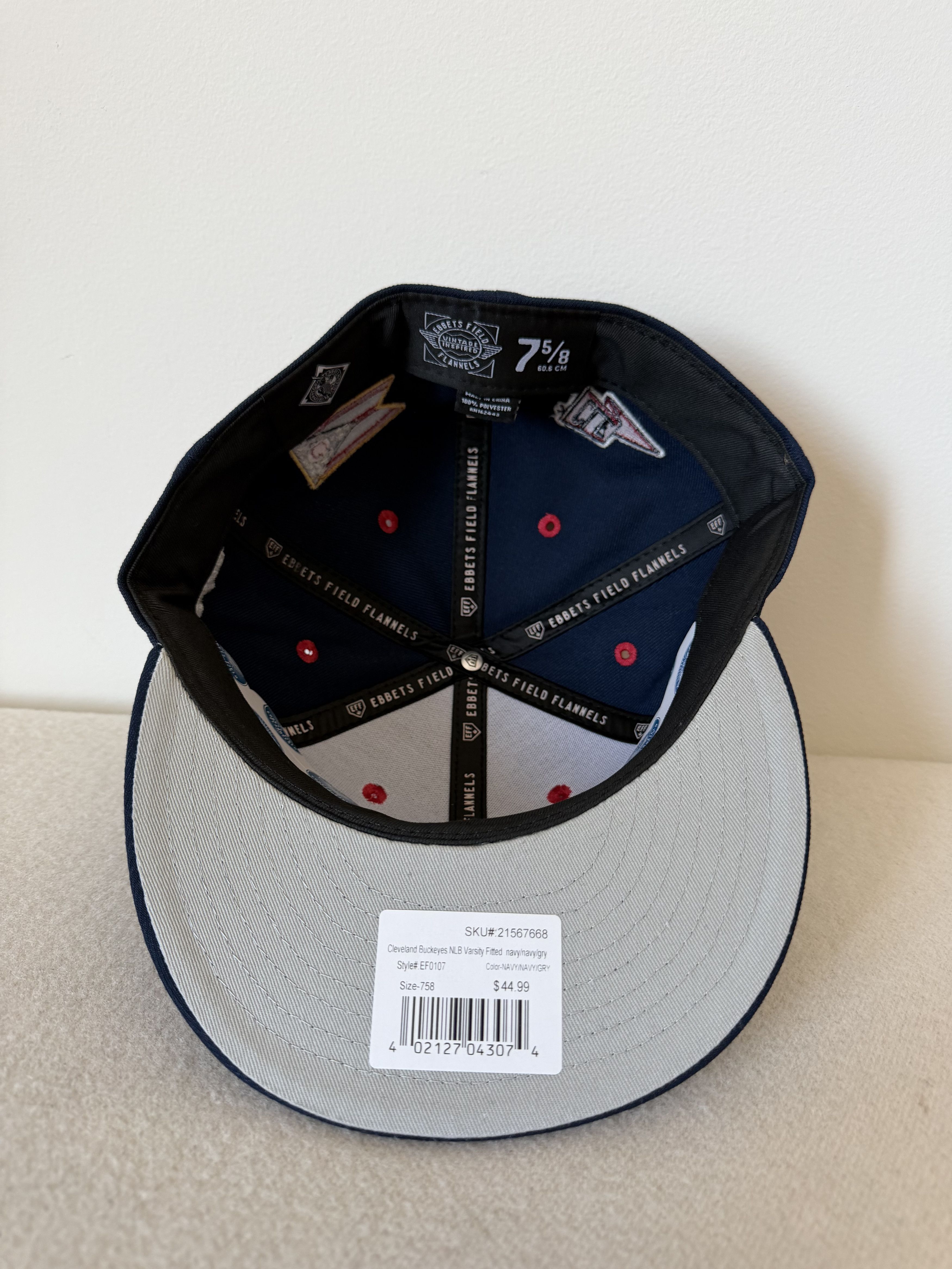 Ebbets Field Flannels 7 5/8 Ebbets Field Flannels Cleveland Buckeys Fitted Hat Size ONE SIZE - 5 Thumbnail