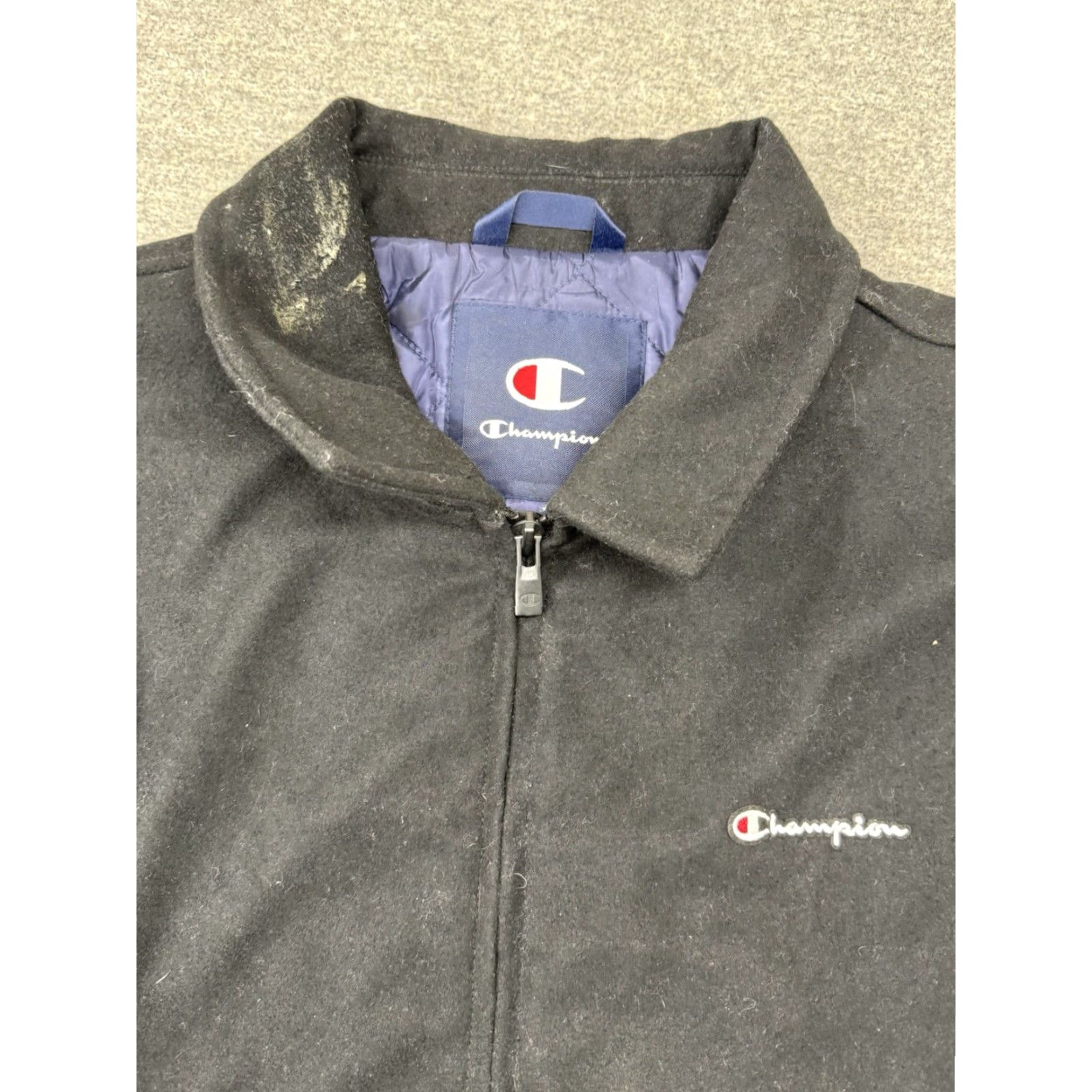 Champion VINTAGE Champion Wool Leather Jacket Black Men’s Large Quilt Lined Full Zip Jacket Size US L / EU 52-54 / 3 - 2 Thumbnail