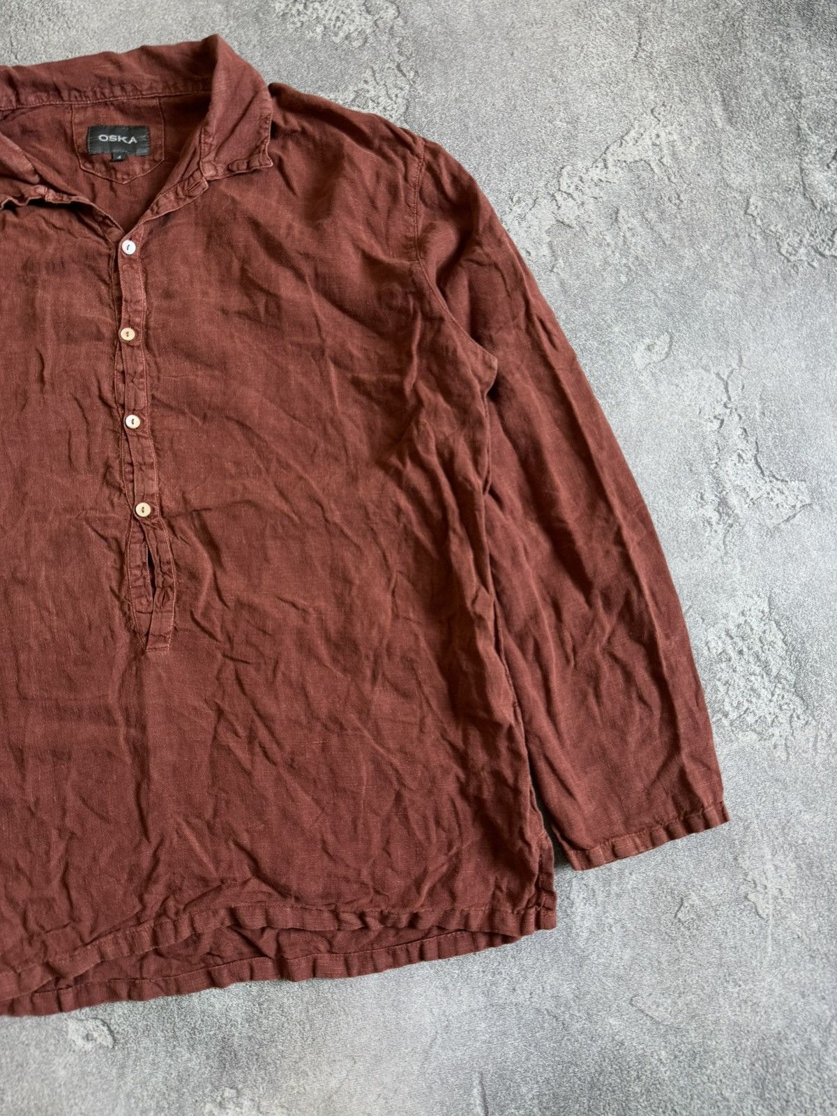 Linea Naturale Oska 4/size button up shirts long sleeve retro top dress Size US XL / EU 56 / 4 - 11 Thumbnail