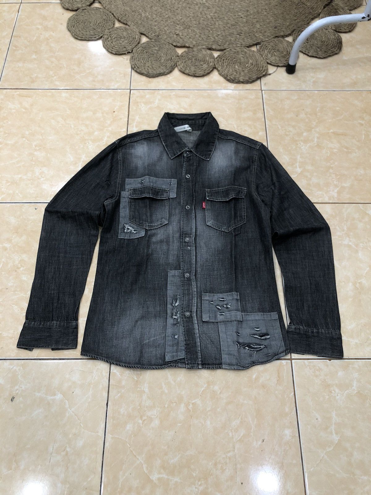 If Six Was Nine Glamb Japan Snap Button Distressed Denim shirt Size US S / EU 44-46 / 1 - 1 Thumbnail