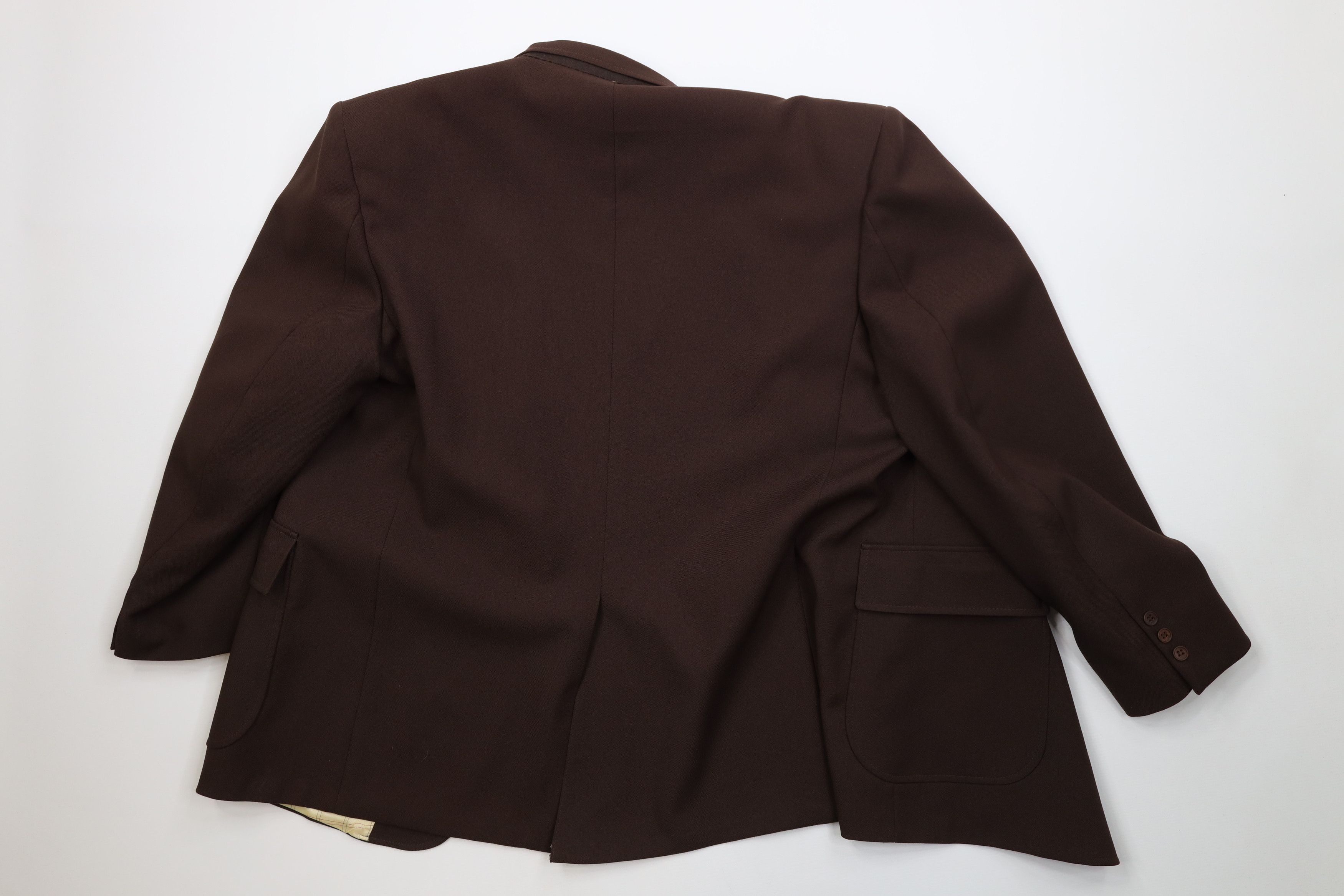 Vintage Vintage 70s 2 Piece Knit Suit Wedding Brown Size 48R - 10 Thumbnail