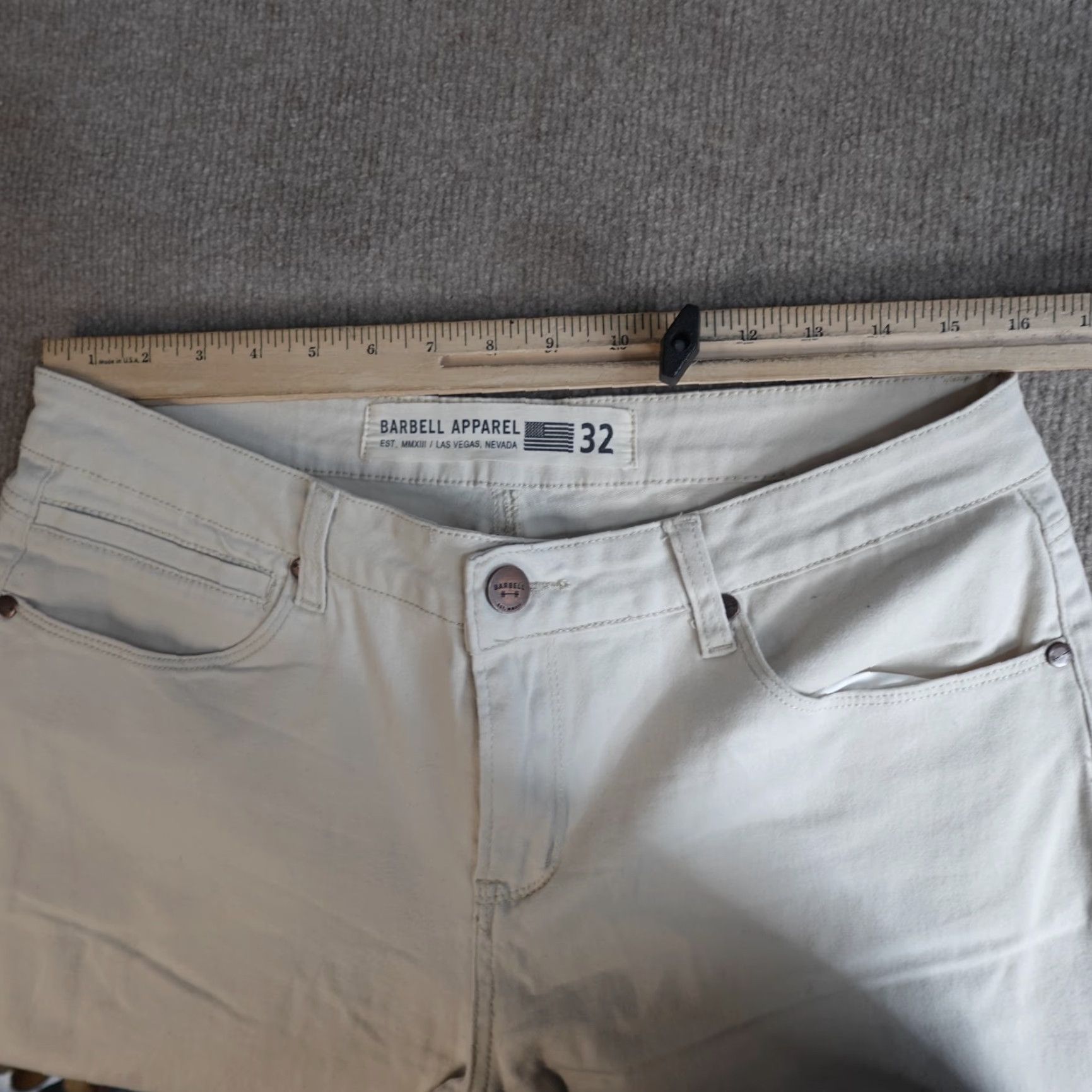 Vintage Barbell Apparel Pants 32 x 29 Beige Chino Stretch 5-Pocket Slim Fit Size US 32 / EU 48 - 4 Thumbnail
