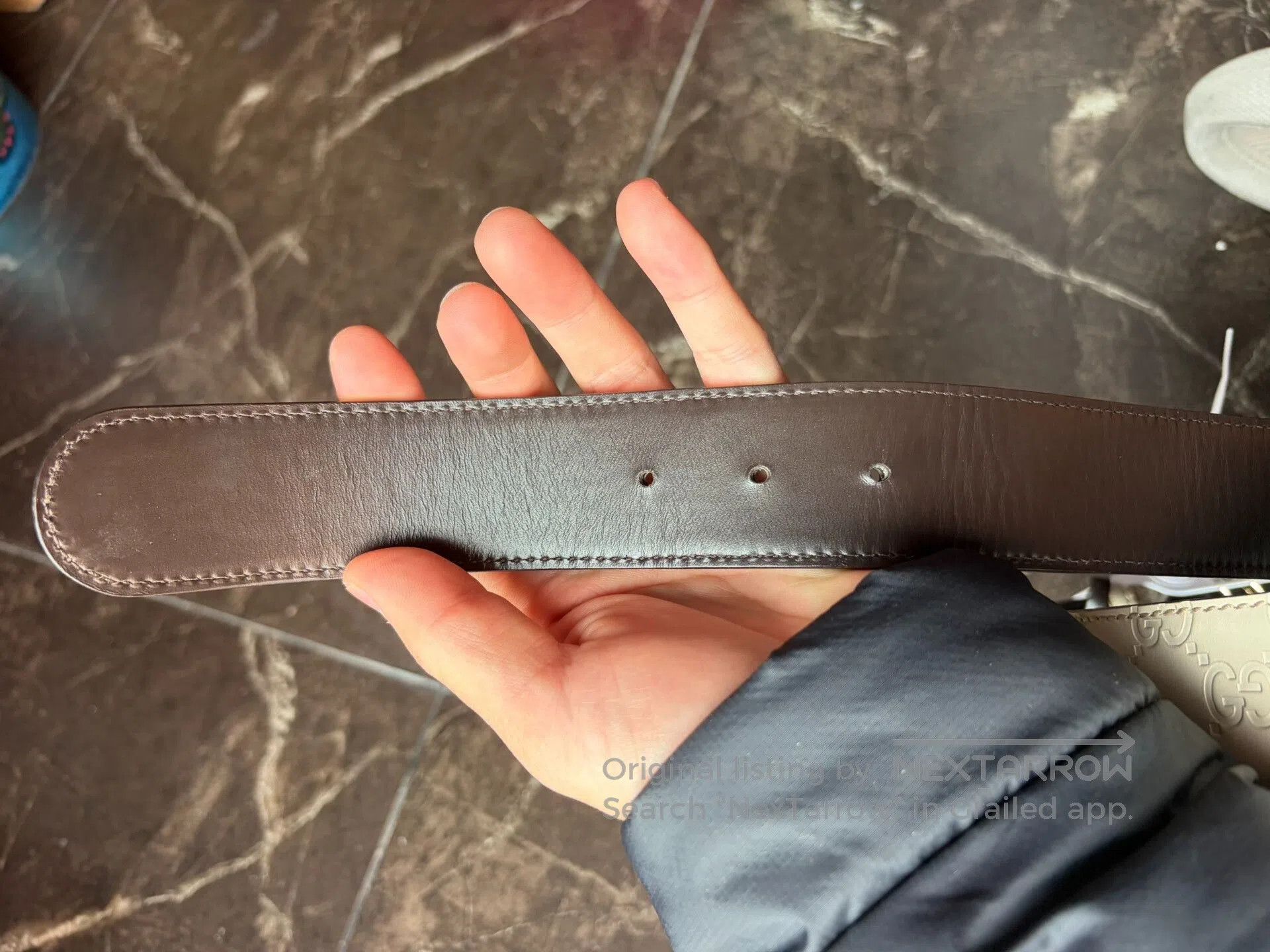 Gucci Gucci Carved White Leather Belt. Size ONE SIZE - 6 Thumbnail