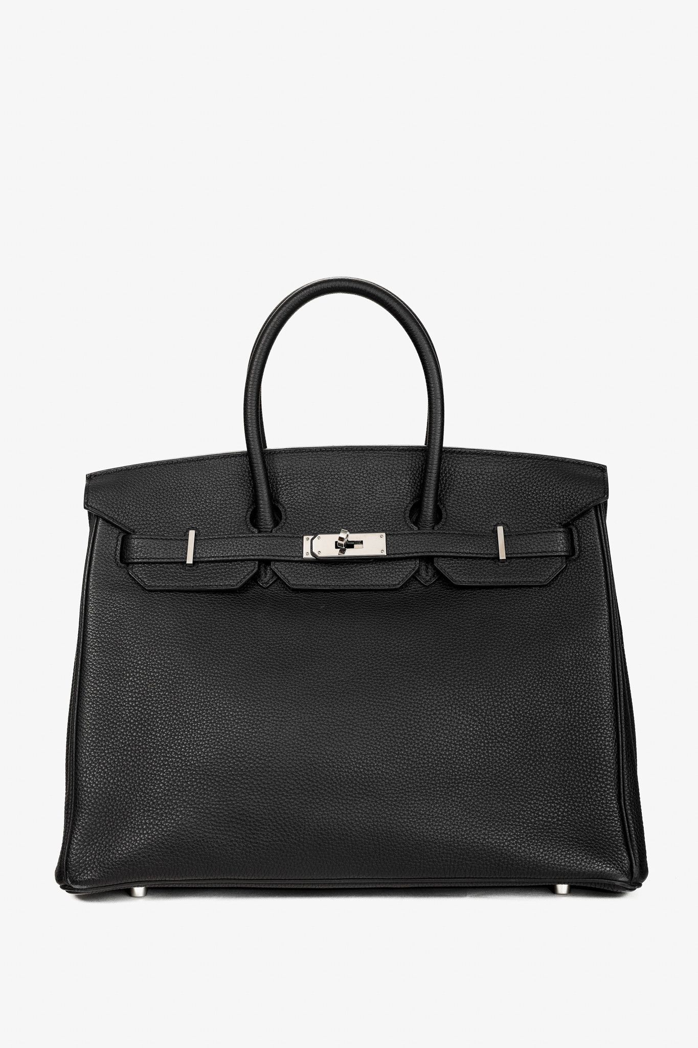 Hermes Birkin 35 Black Taurillon Clemence Leather Tote