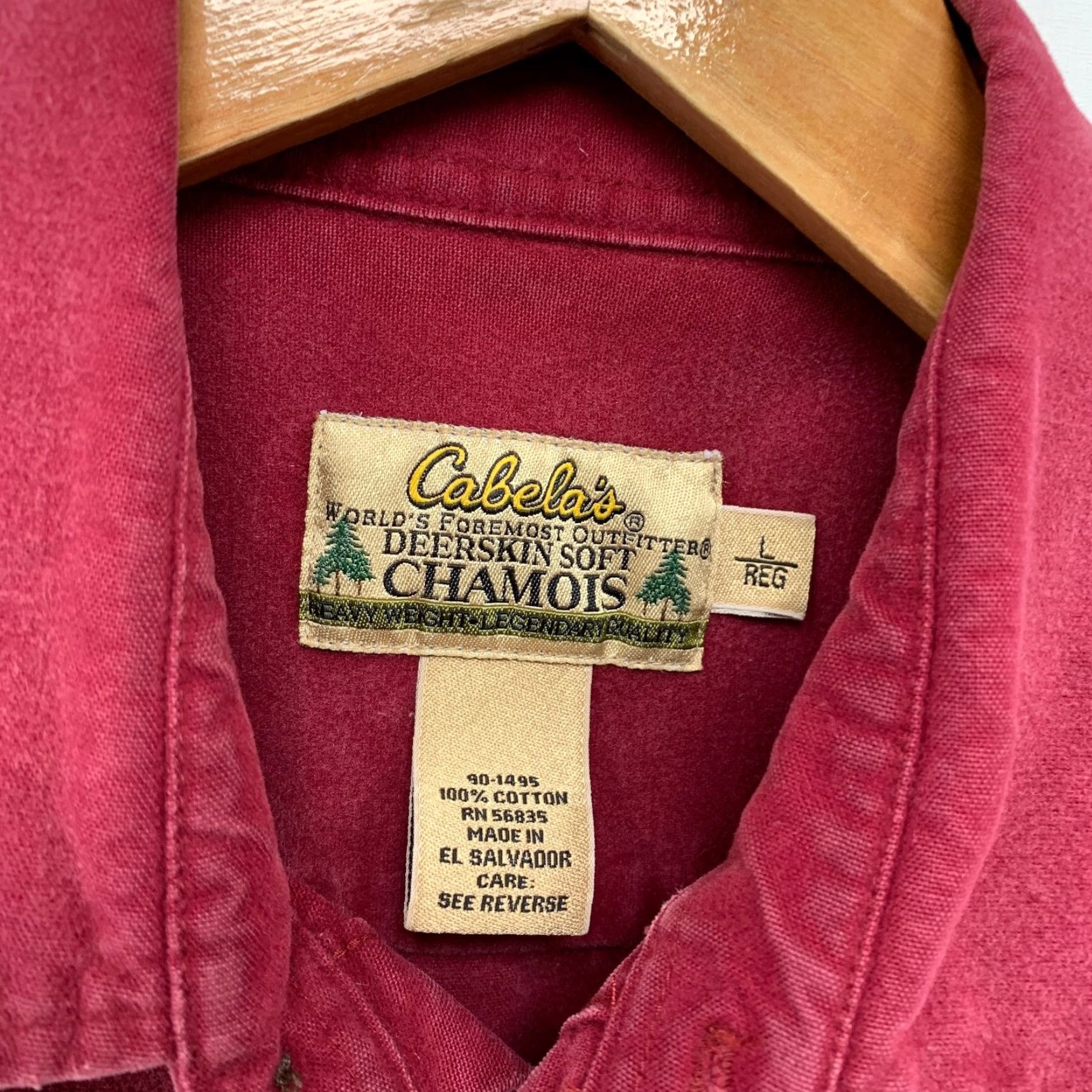 Vintage Cabela's Red Soft Chamois Heavy Button-Up Flannel Shirt L Men Regular Size Large Hunting Deer Vintage Size US L / EU 52-54 / 3 - 3 Thumbnail