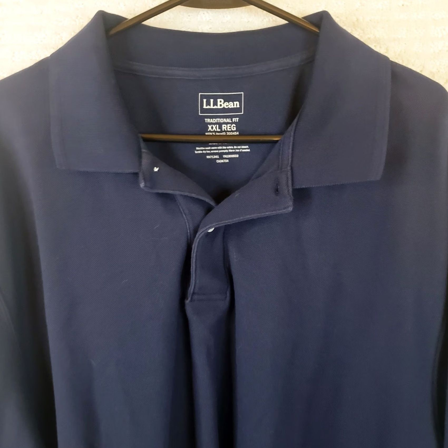 Vintage LL Bean Mens Polo Shirt Short Sleeve XXL Navy Blue 100% Cotton Heavy 300454 Size US XXL / EU 58 / 5 - 3 Thumbnail