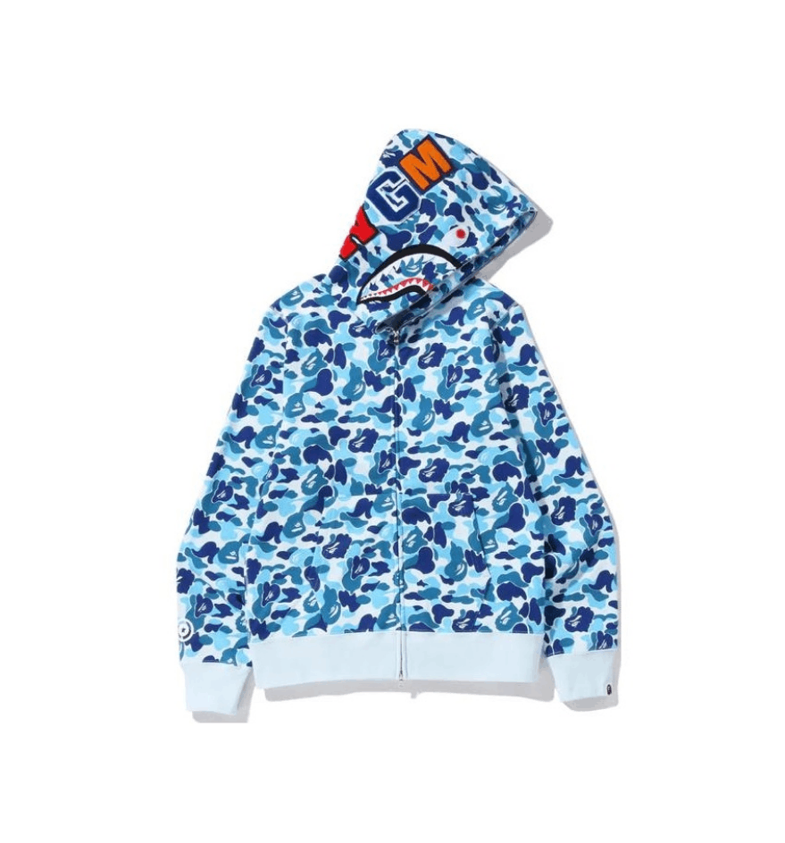 Bape BAPE Blue ABC Camo Shark Full Zip Hoodie Size US XXL / EU 58 / 5 - 1 Thumbnail