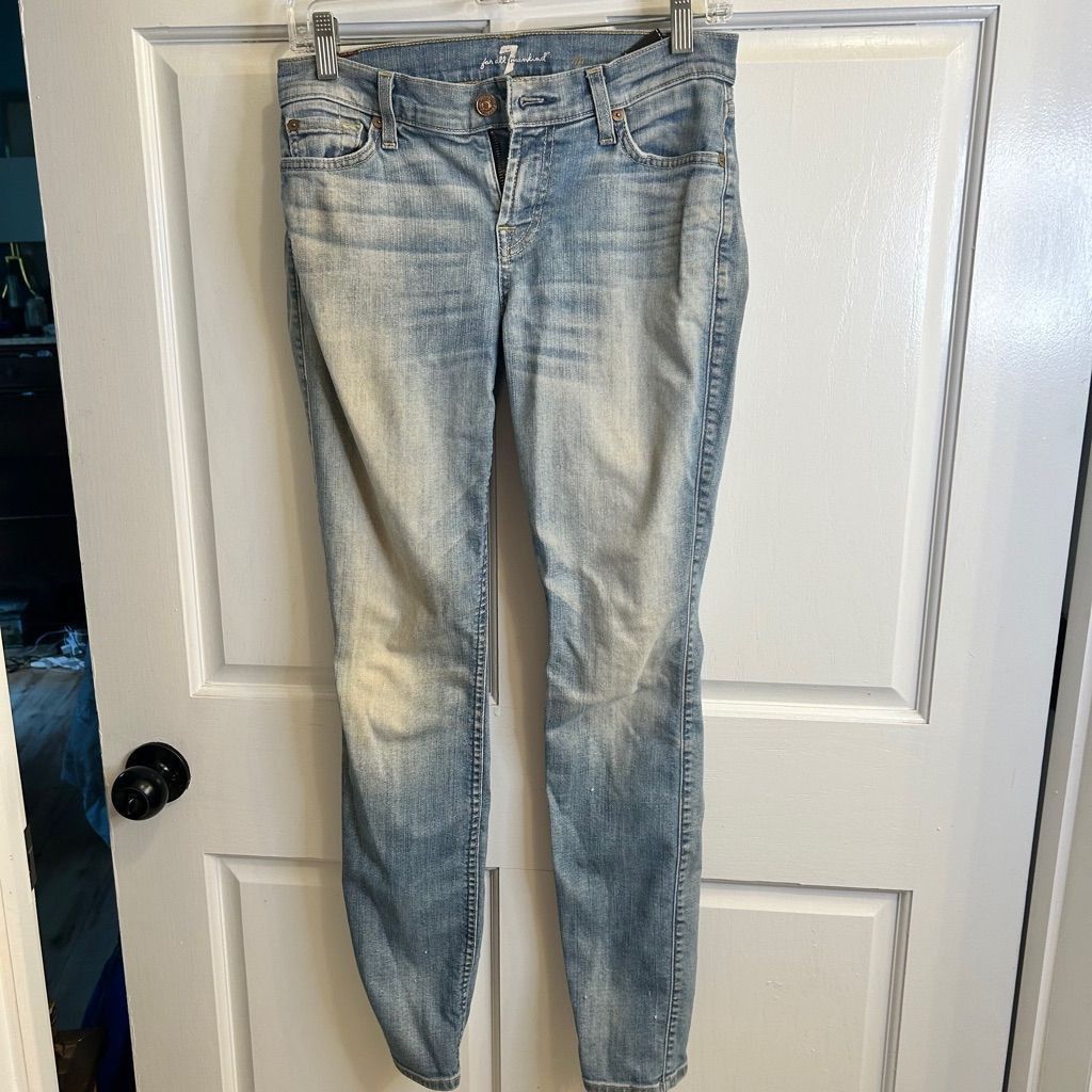 7 For All Mankind 7 for all mankind size 26 jeans light washed Size 26" / US 2 / IT 38 - 4 Thumbnail