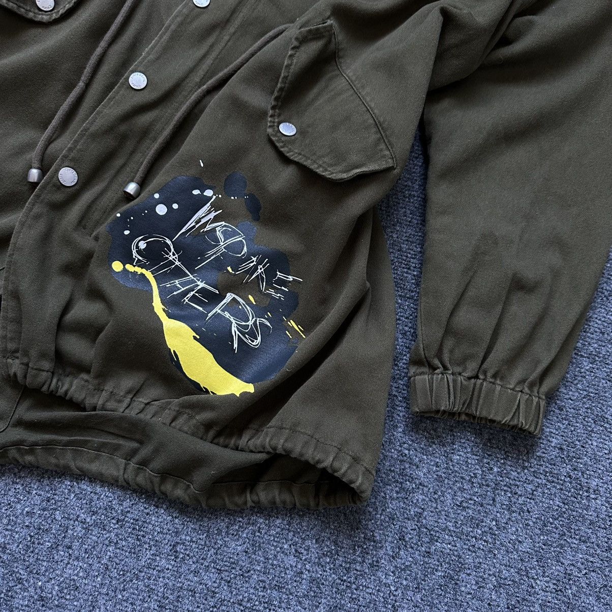 Zara VTG Zara Basic Dept Denim L Khaki Green Funky Jacket Studded Size L / US 10 / IT 46 - 9 Thumbnail