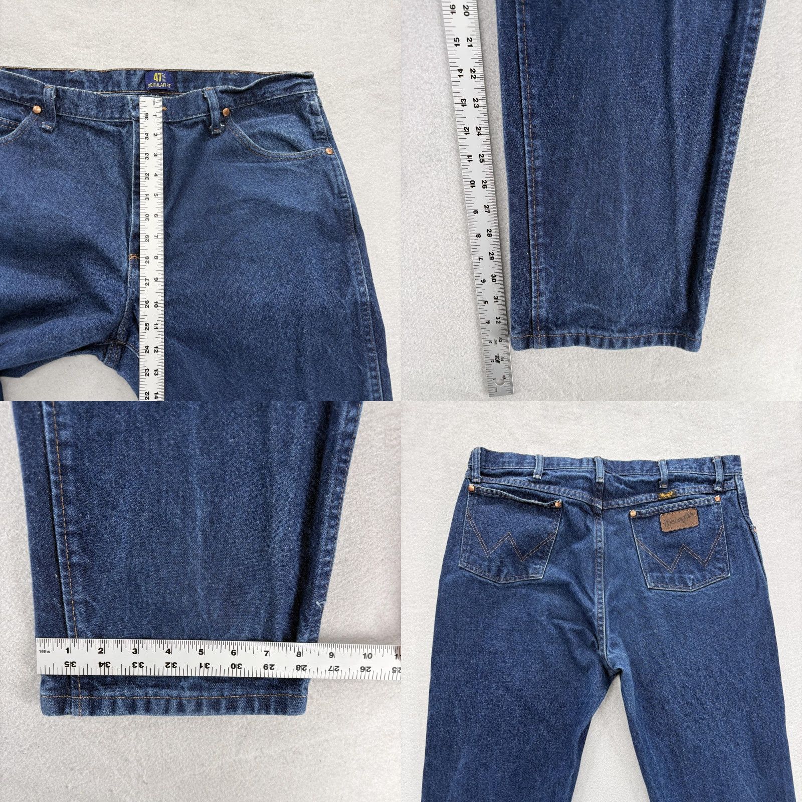 Wrangler Wrangler Cowboy Cut Jeans Mens 37x34 Blue Regular Fit Denim 47MWZ Western Rodeo Wrangler 47MWZ Regular Fit Jeans Blue Denim Cowboys Size US 37 - 8 Thumbnail
