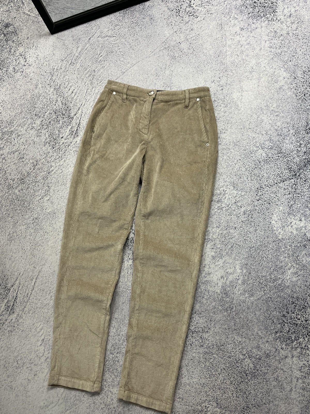 Designer × Jacob Cohen Jacob Cohen Women’s Corduroy Beige Luxury Hand Made Pants Size 25" / US 0 / IT 36 - 8 Thumbnail