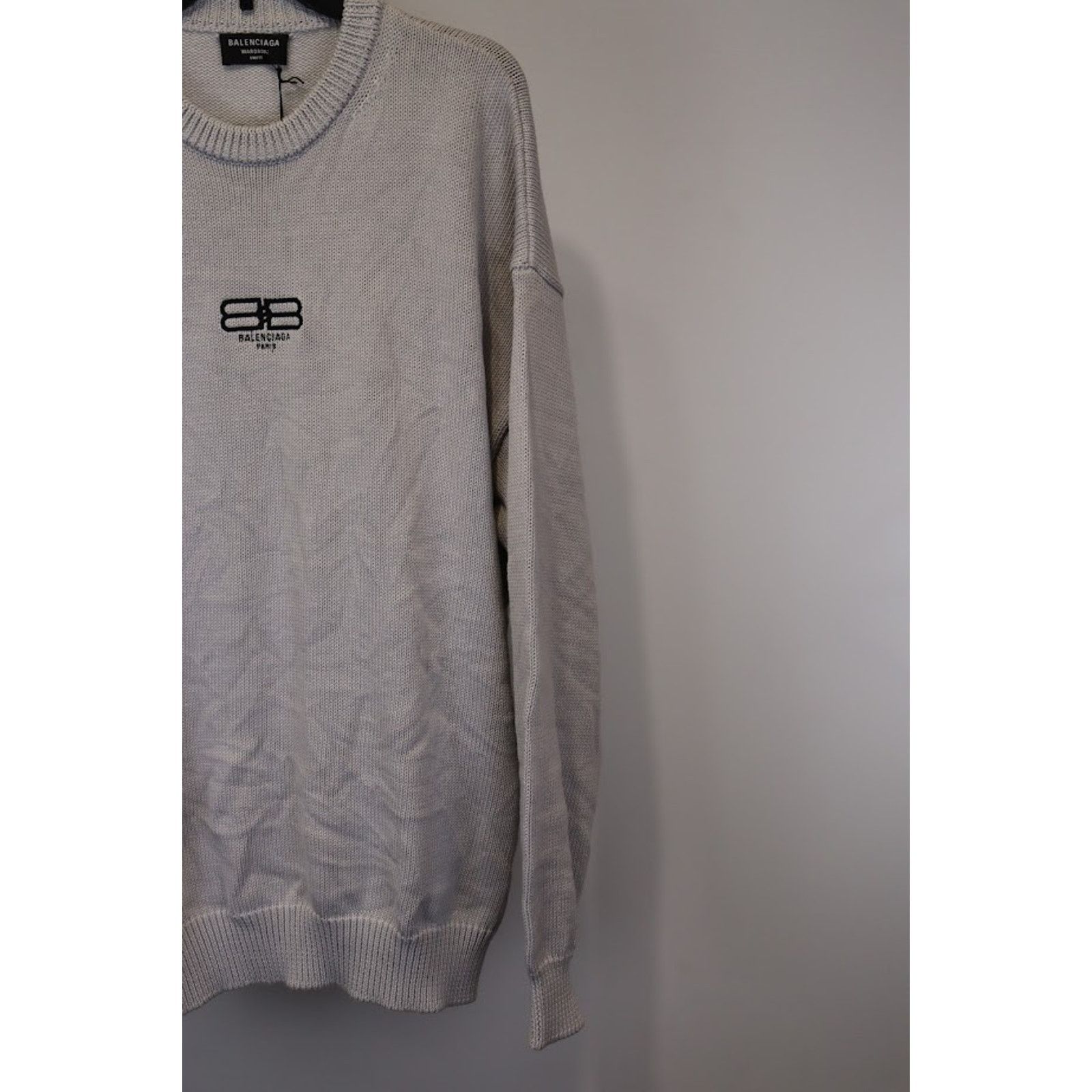 Balenciaga o1rshd1 Crew Neck Sweater in Gray Size US S / EU 44-46 / 1 - 7 Thumbnail