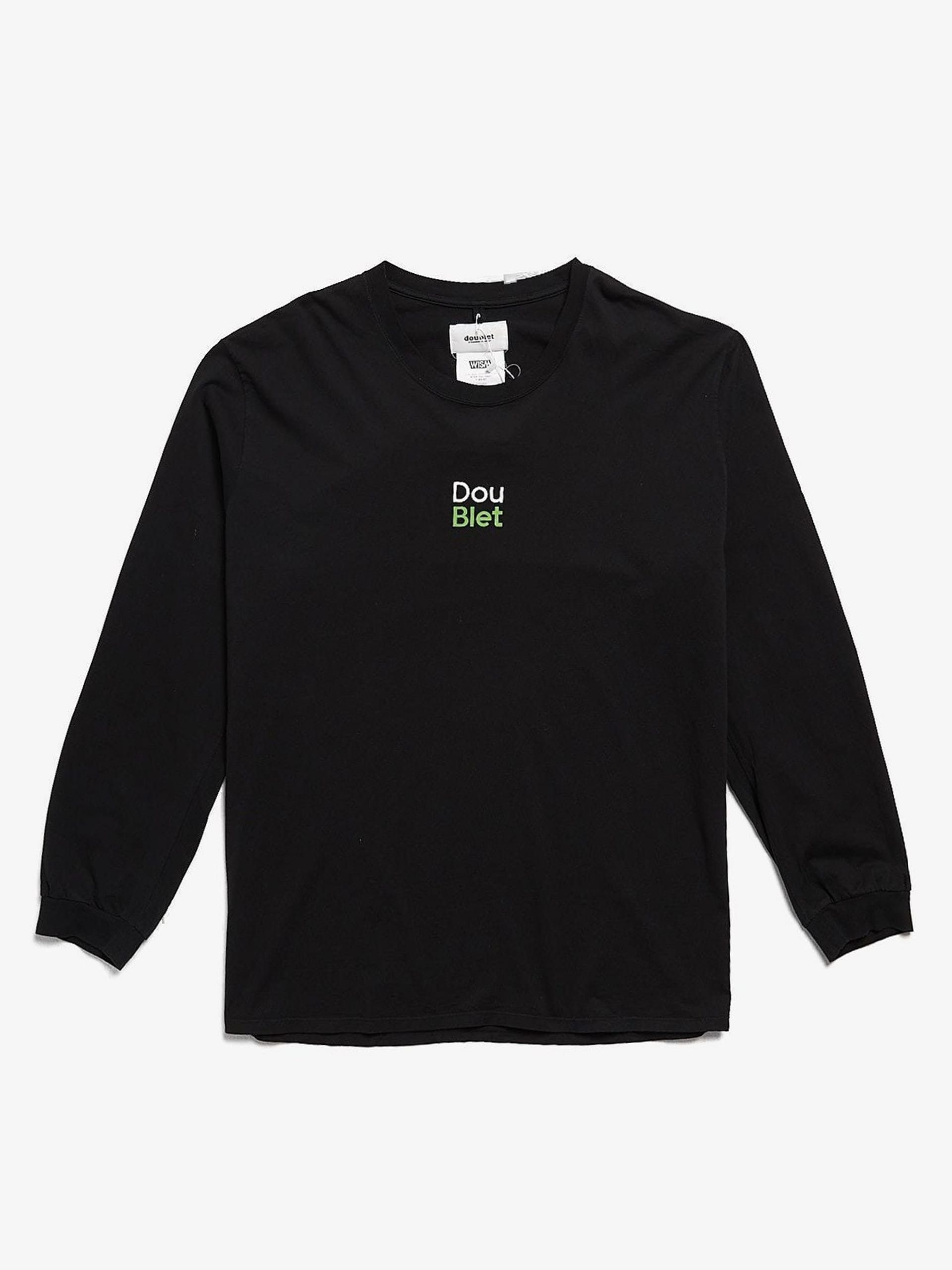 image of Doublet Black Logo Printed Cotton Longsleeve, Men's (Size Large)