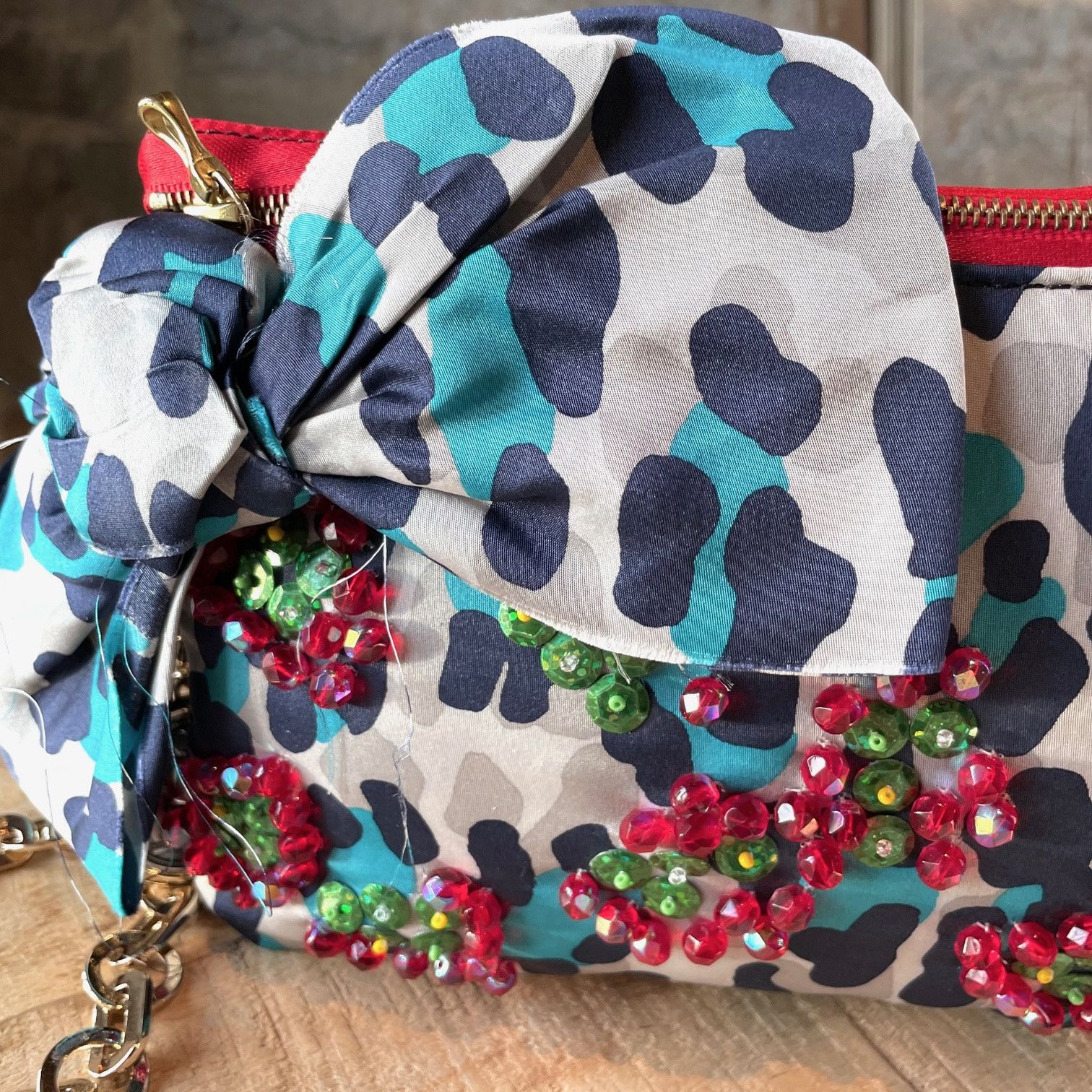 Lanvin Lanvin Leopard Embellished Bow Chain Liz Pouch Size ONE SIZE - 3 Thumbnail