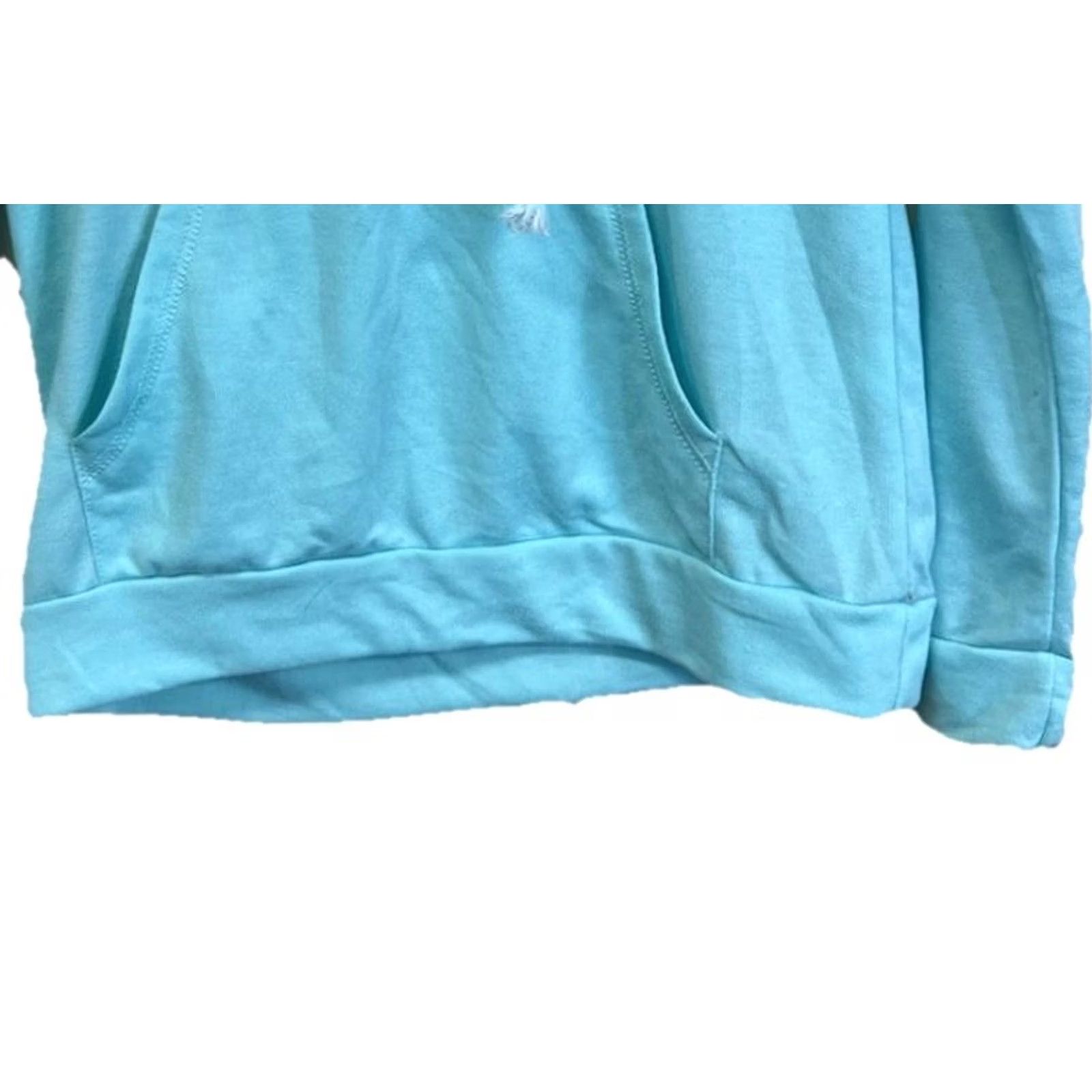 Victoria's Secret PINK Victoria’s Secret Hoodie Womens Pullover Lightweight Logo Aqua Blue, Size S, Cotton-Polyester Blend, Lounge Activewear Size S / US 4 / IT 40 - 3 Thumbnail