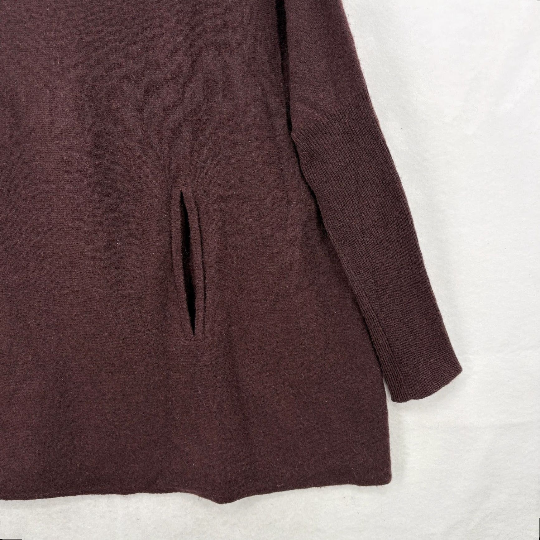 Vintage Garnet Hill Sweater Womens XS Wine Red Wool Cashmere Turtleneck Tunic Lagenlook Size XS / US 0-2 / IT 36-38 - 3 Thumbnail