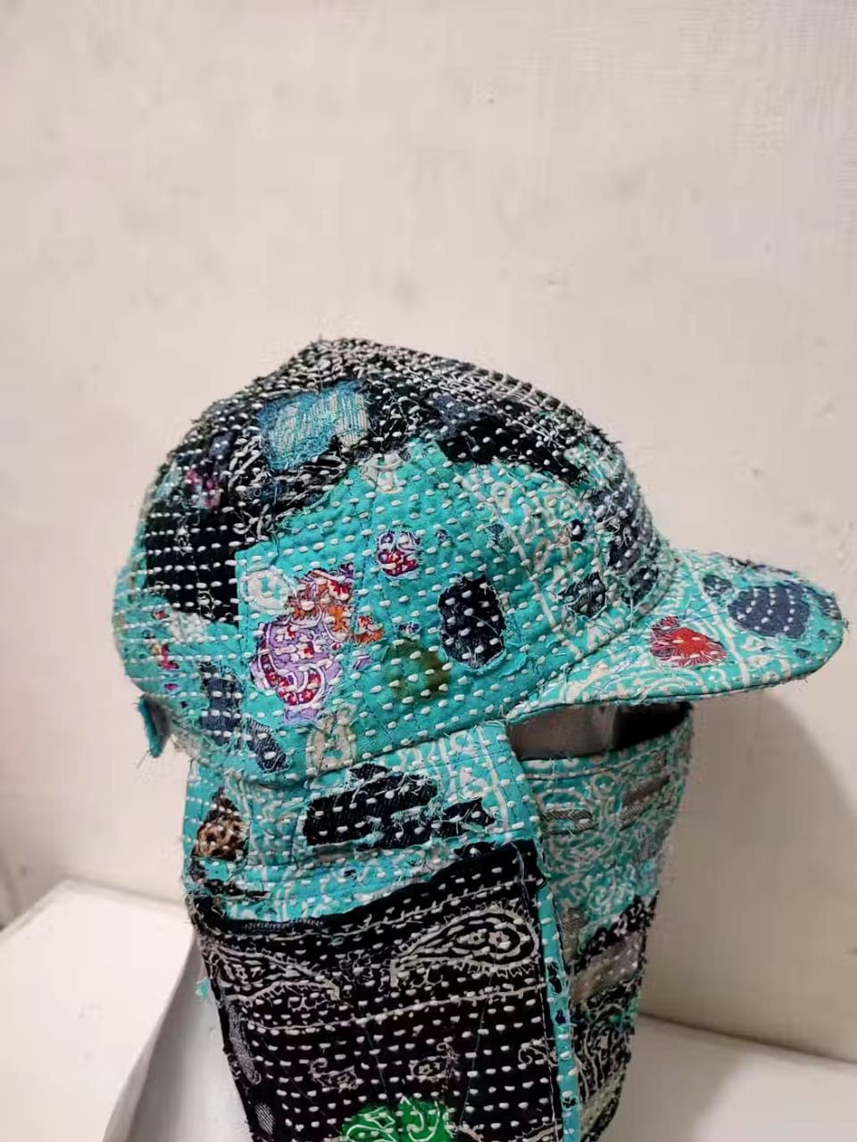 Handmade Custom Made Distressed Patchwork Trapper Ninja Hats Boro Size ONE SIZE - 13 Thumbnail