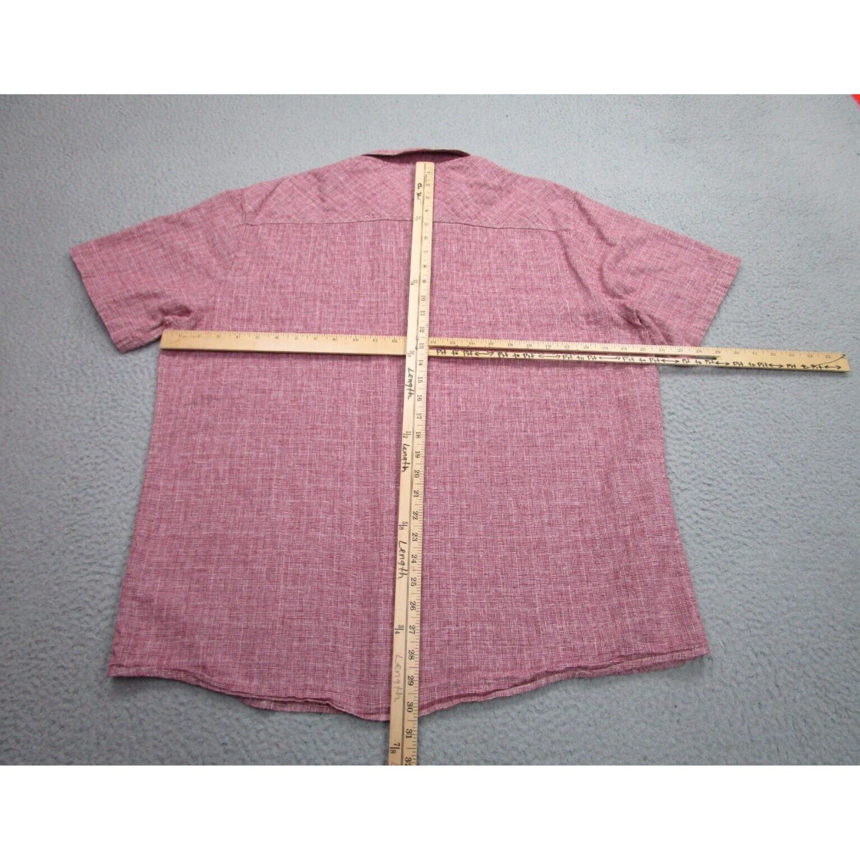 Vintage Carbon2Cobalt Mens Shirt XL Extra Large Red Linen Blend Woven Chambray Size US XL / EU 56 / 4 - 5 Thumbnail