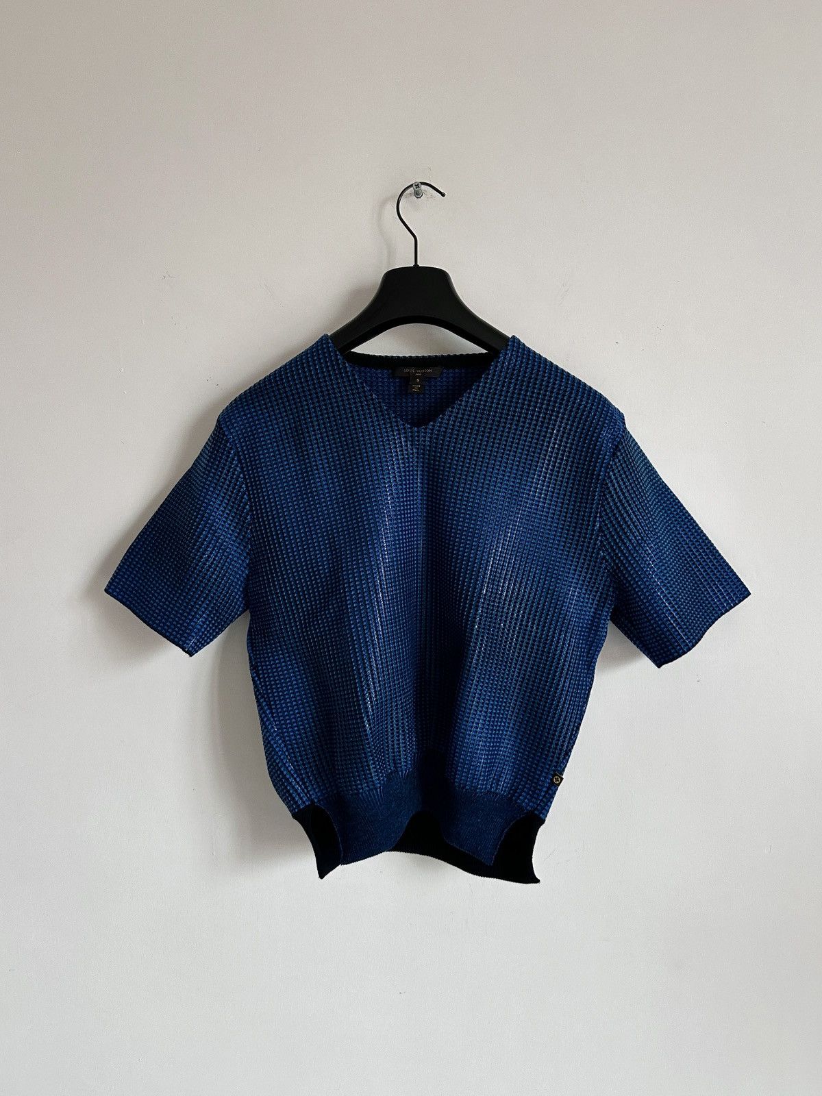 image of Louis Vuitton Lv Wool T-Shirt in Blue, Women's (Size Small)