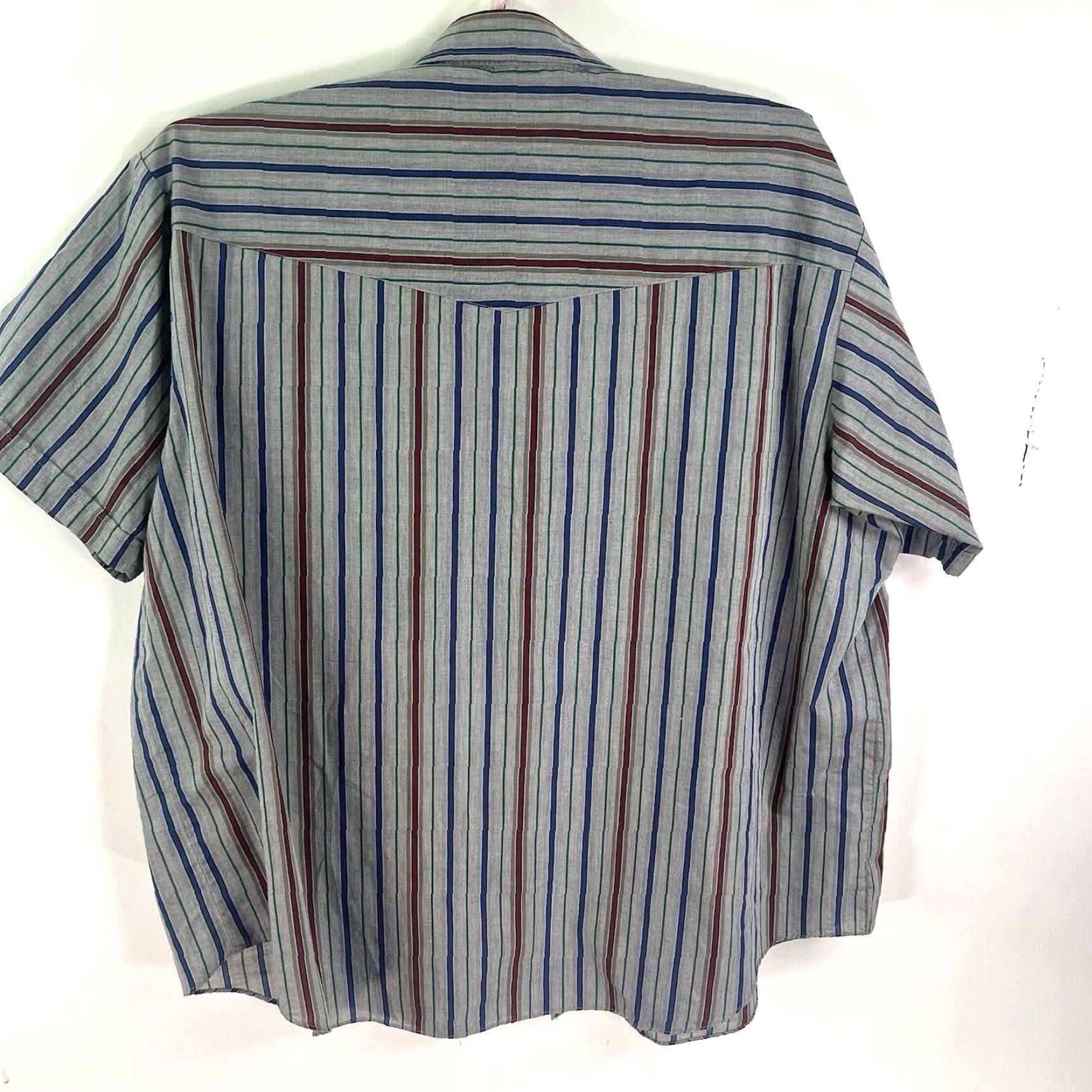 Vintage Plains Western Wear Pearl Snap Striped Shirt Men's 3XL Gray Short Sleeve Mens Size US XXL / EU 58 / 5 - 7 Thumbnail