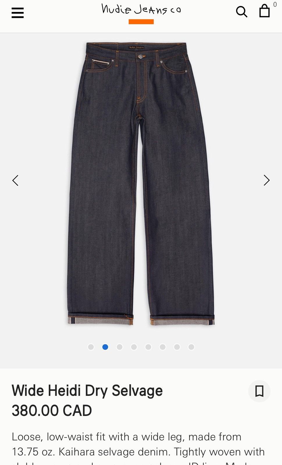 Nudie Jeans Nudie Wide Heidi Selvedge Denim Size 26" / US 2 / IT 38 - 5 Thumbnail