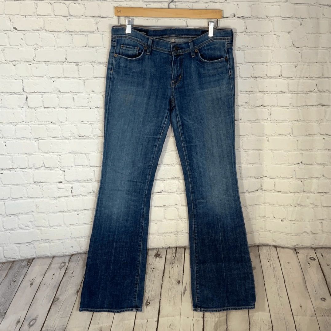 Citizens Of Humanity Citizens of Humanity Women Jeans Ingrid #002 Low Waist Flair 31 Blue Wide-Leg Stretch Jeans Womens Size 24" / US 00 / IT 34 - 2 Thumbnail