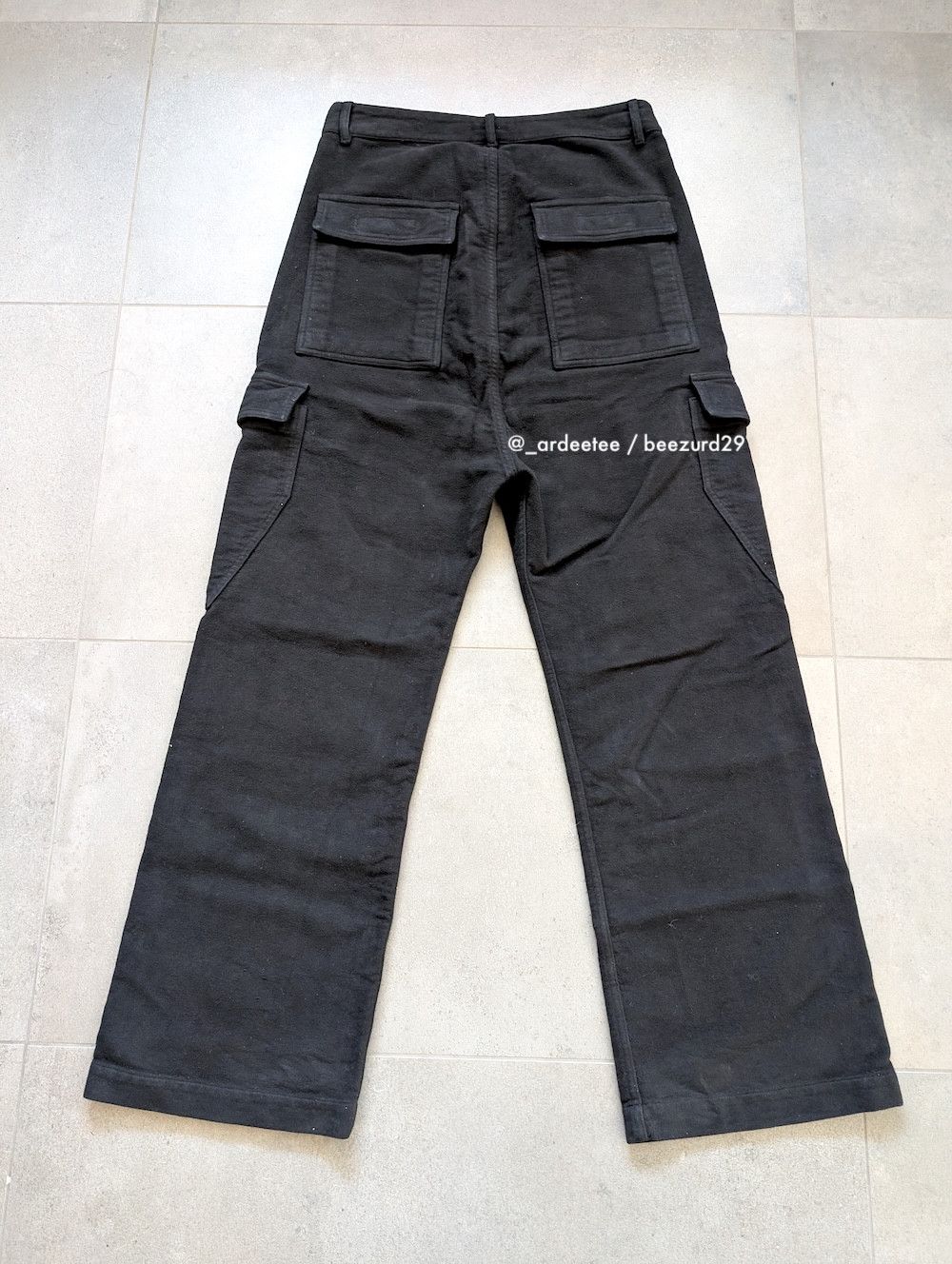 Rick Owens Drkshdw *NEW* HEAVY COTTON MOLESKIN CARGO PANTS XS Size US 30 / EU 46 - 5 Thumbnail