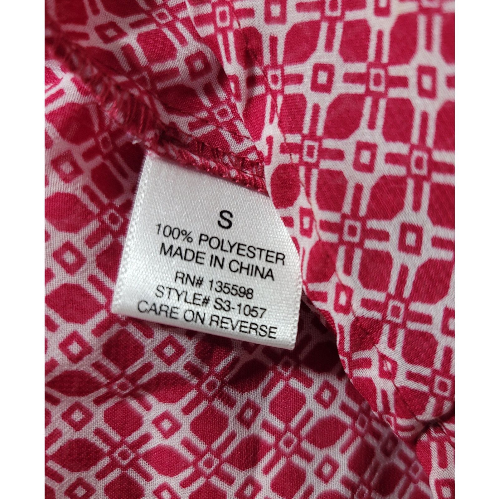 Other Wishful Park Red White Geo Print Sheer Top Small Lightweight Size S / US 4 / IT 40 - 4 Thumbnail