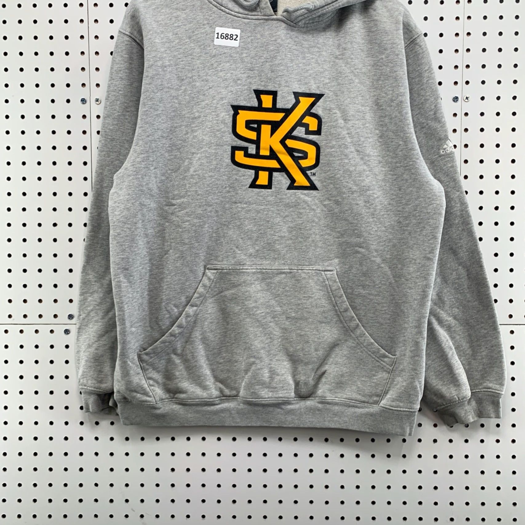 Adidas ADIDAS Gray Fleece Hoodie Adult Large Pullover SK Logo Mens Size US L / EU 52-54 / 3 - 6 Thumbnail