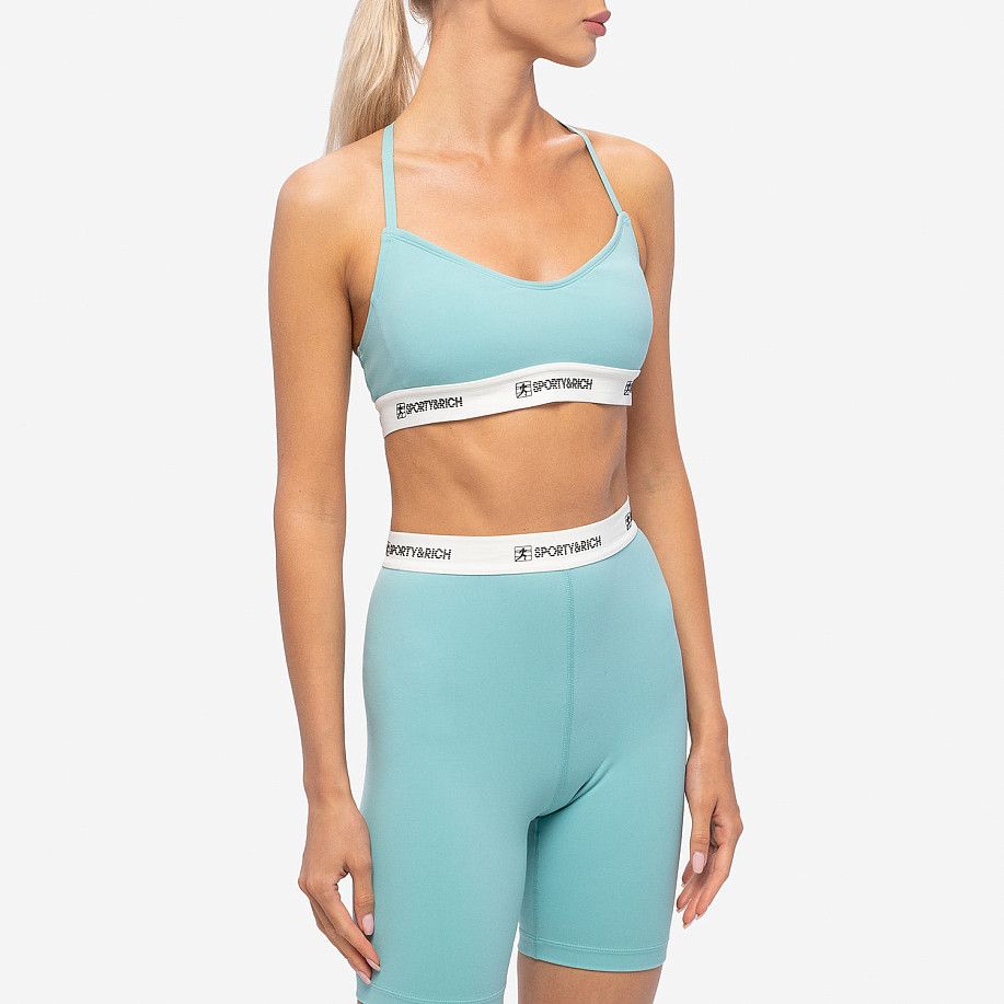 Sporty & Rich o1mle0525 Size: S / 80S Runner Sports Bralette in Light Blue Size ONE SIZE - 2 Thumbnail