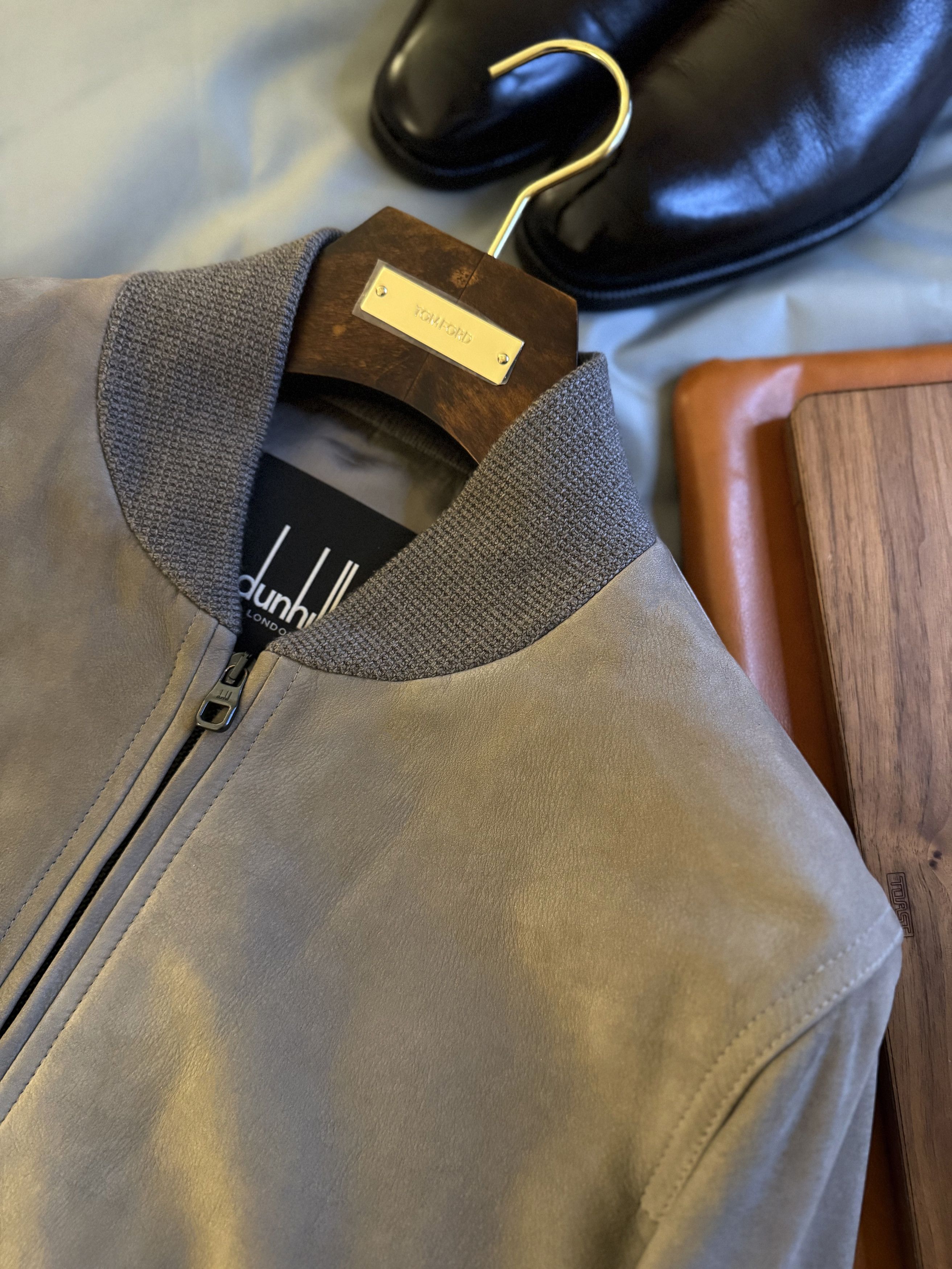 Alfred Dunhill Best Dressed Extremely Rare $7500 DUNHILL Taupe Calf Jacket Size US M / EU 48-50 / 2 - 17 Thumbnail