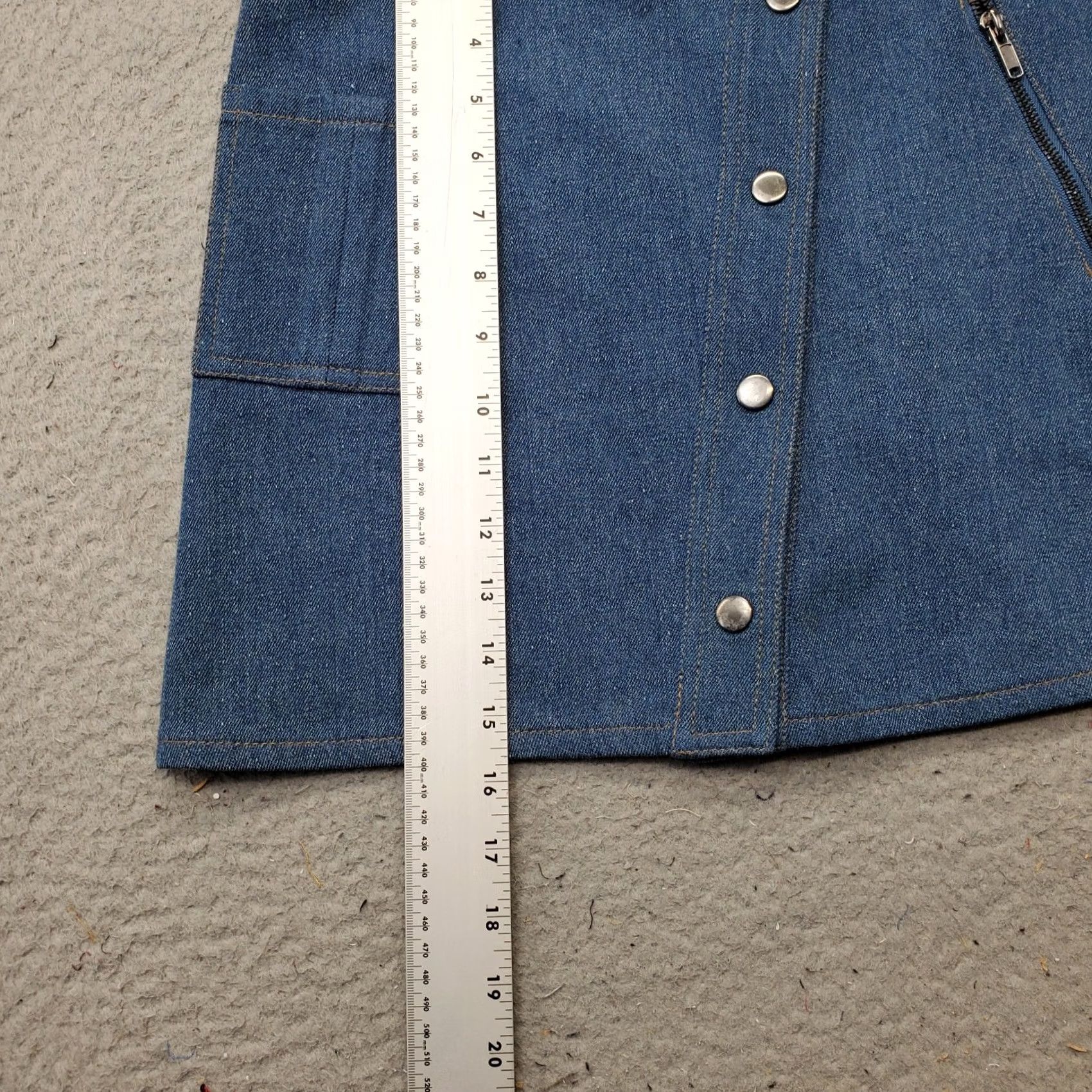 Denime J.O.A. Los Angeles A-Line Skirt Womens S Blue Denim Zip Pocket Snap Front Skirt Womens Size S Short Denim Pocket Front Blue Size 28" / US 6 / IT 42 - 3 Thumbnail