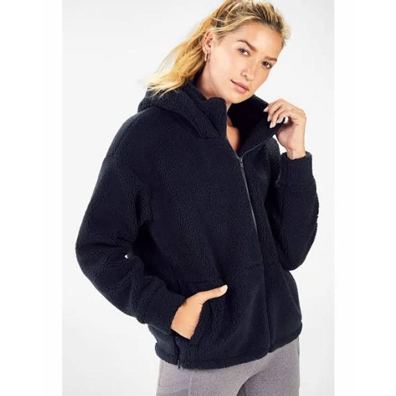Fabletics Fabletics Womens Lotta Teddy Jacket Size S Full Zip Hooded Size S / US 4 / IT 40 - 11 Thumbnail