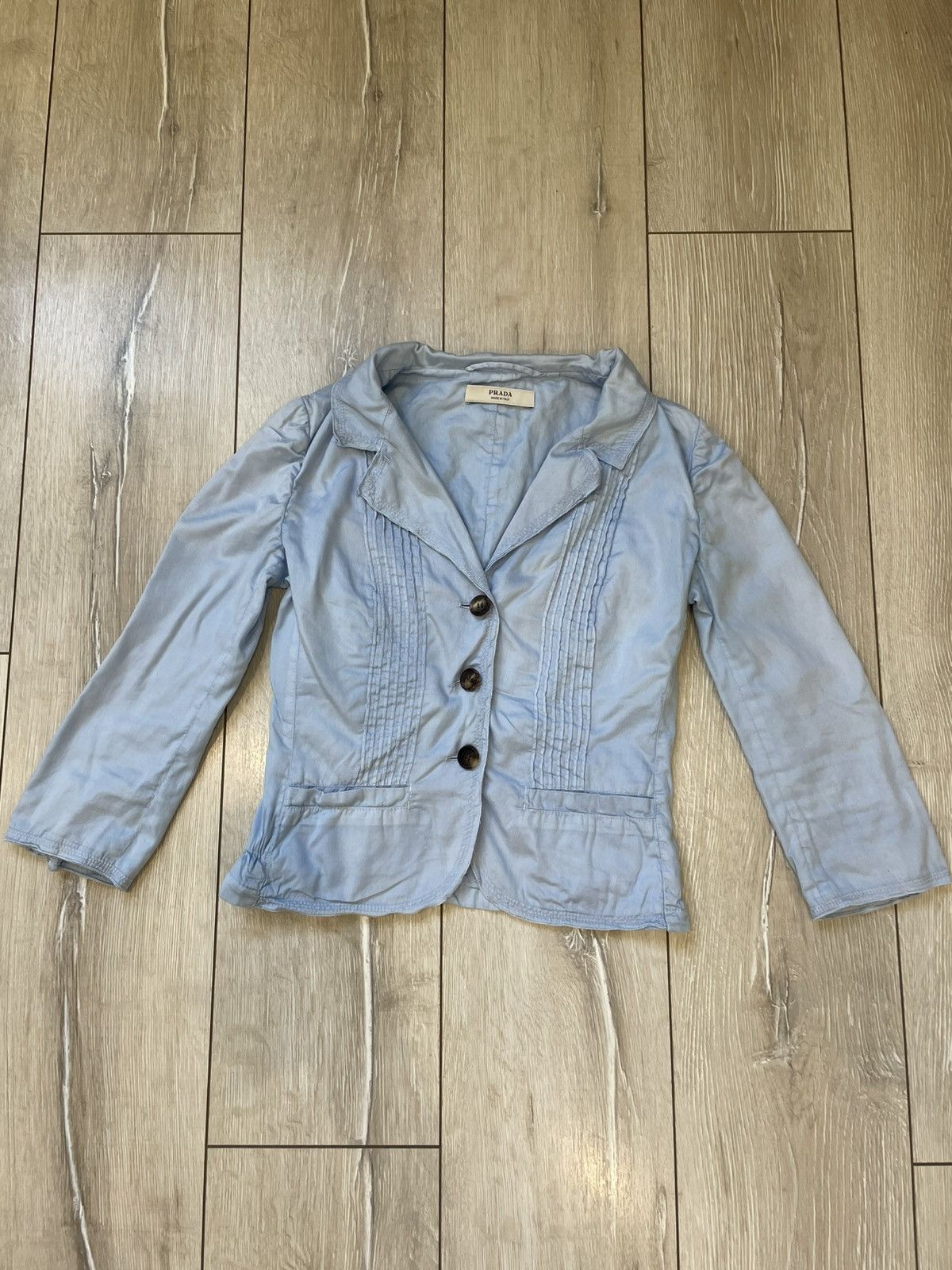Prada Prada Italy Single Breasted Blazer Blue Women 38 Asymmetric Size XS / US 0-2 / IT 36-38 - 1 Thumbnail