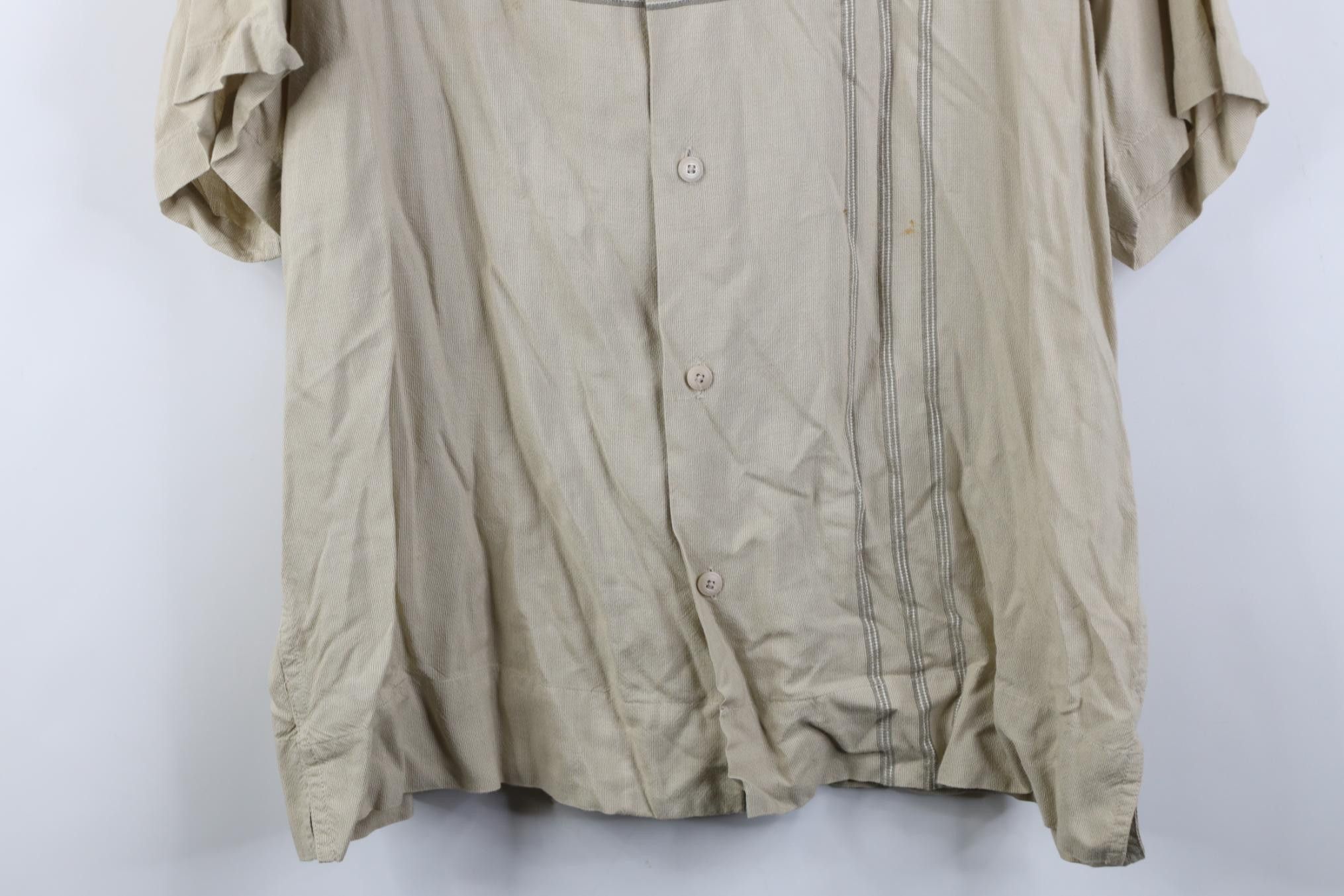 Vintage Vintage 90s Rockabilly Gabardine Looped Collar Button Shirt Size US L / EU 52-54 / 3 - 3 Thumbnail